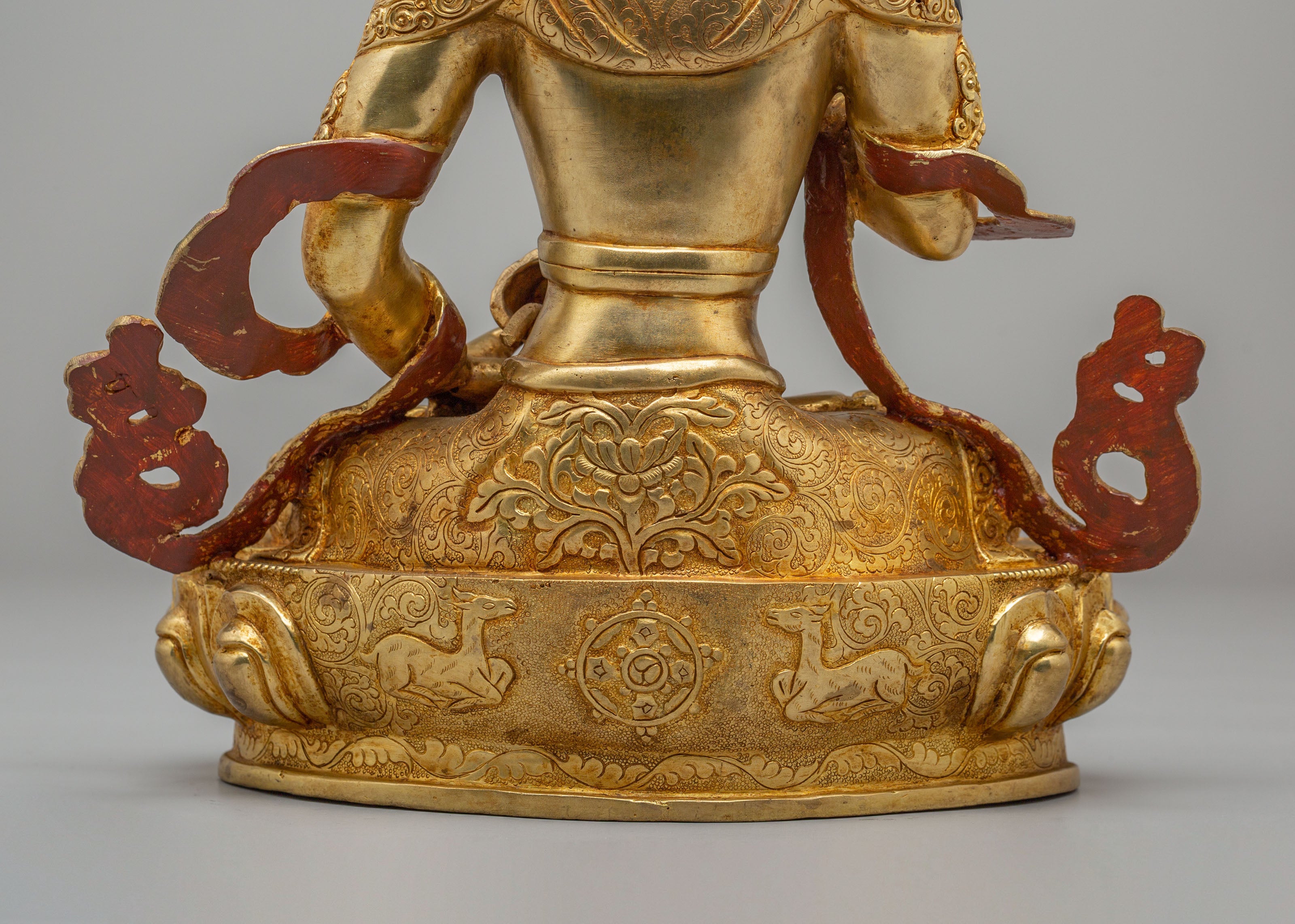 Tibetan Buddhist Vajrasattva Statue | 24K Gold Plated Copper Sculpture