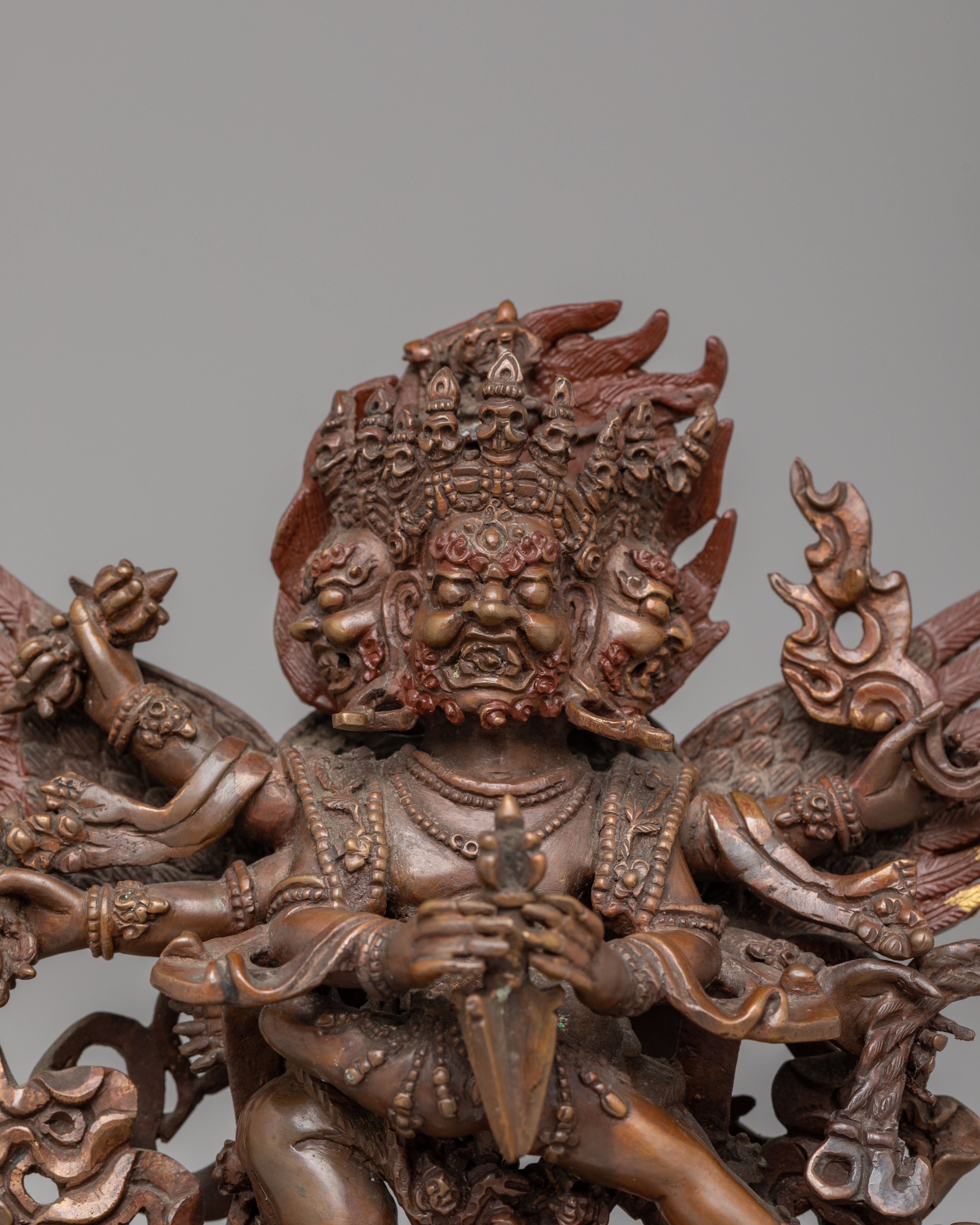 Vajrakilaya with Consort Statue | Oxidized Copper Body