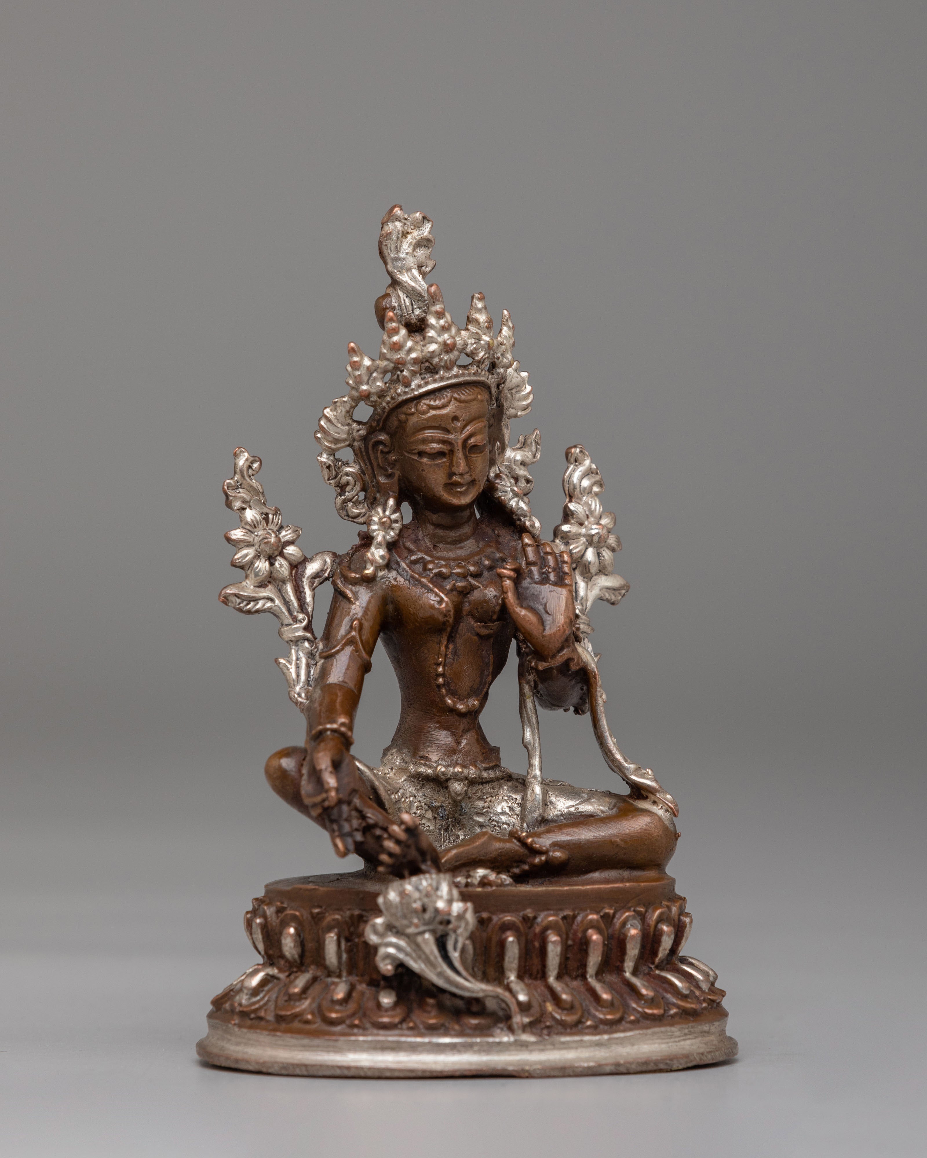 Himalayan Green Tara Meditation Statue | Tibetan Deity of Compassion