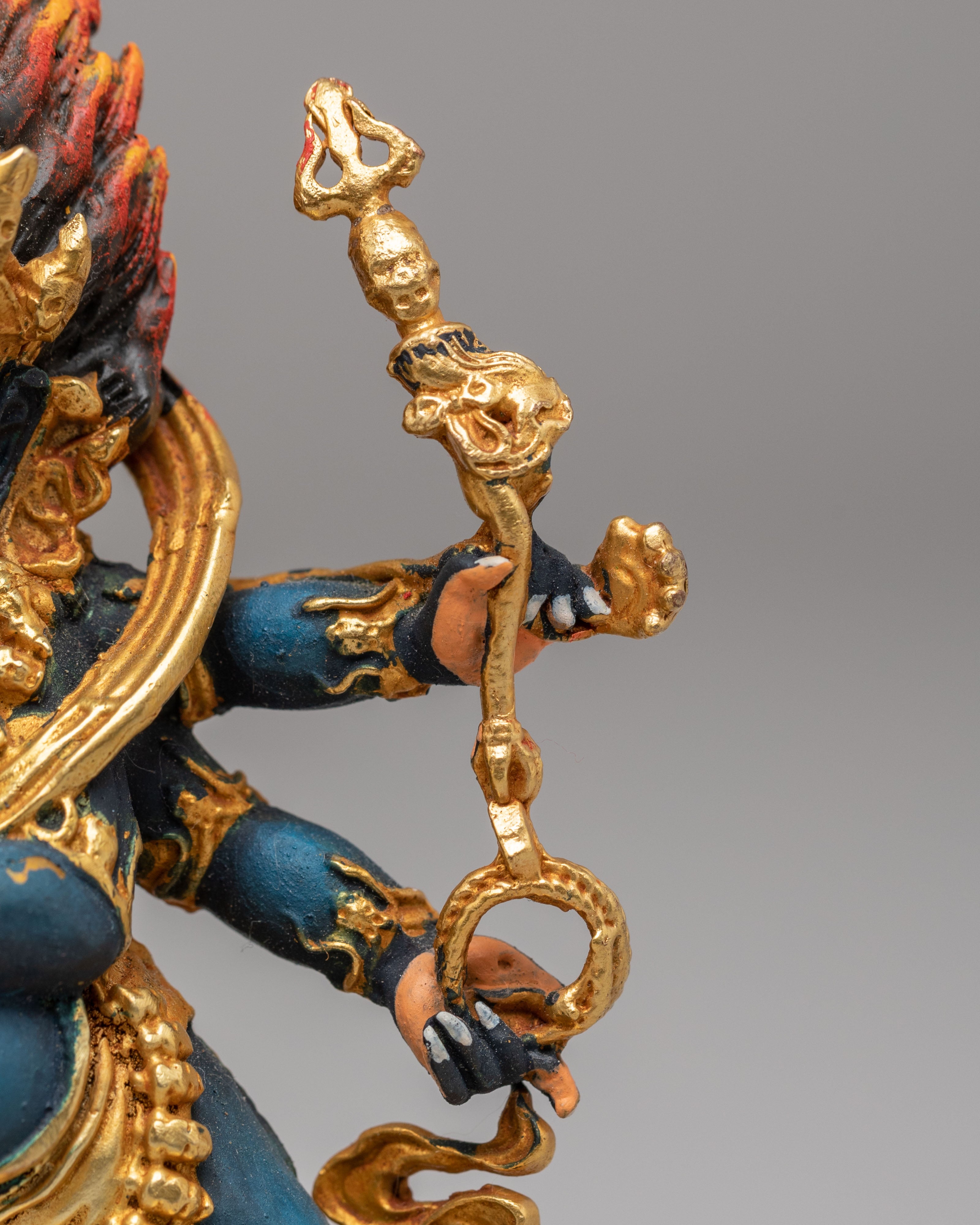 Buddhist Six-Armed Mahakala Statue | Tibetan Protector Deity Artwork