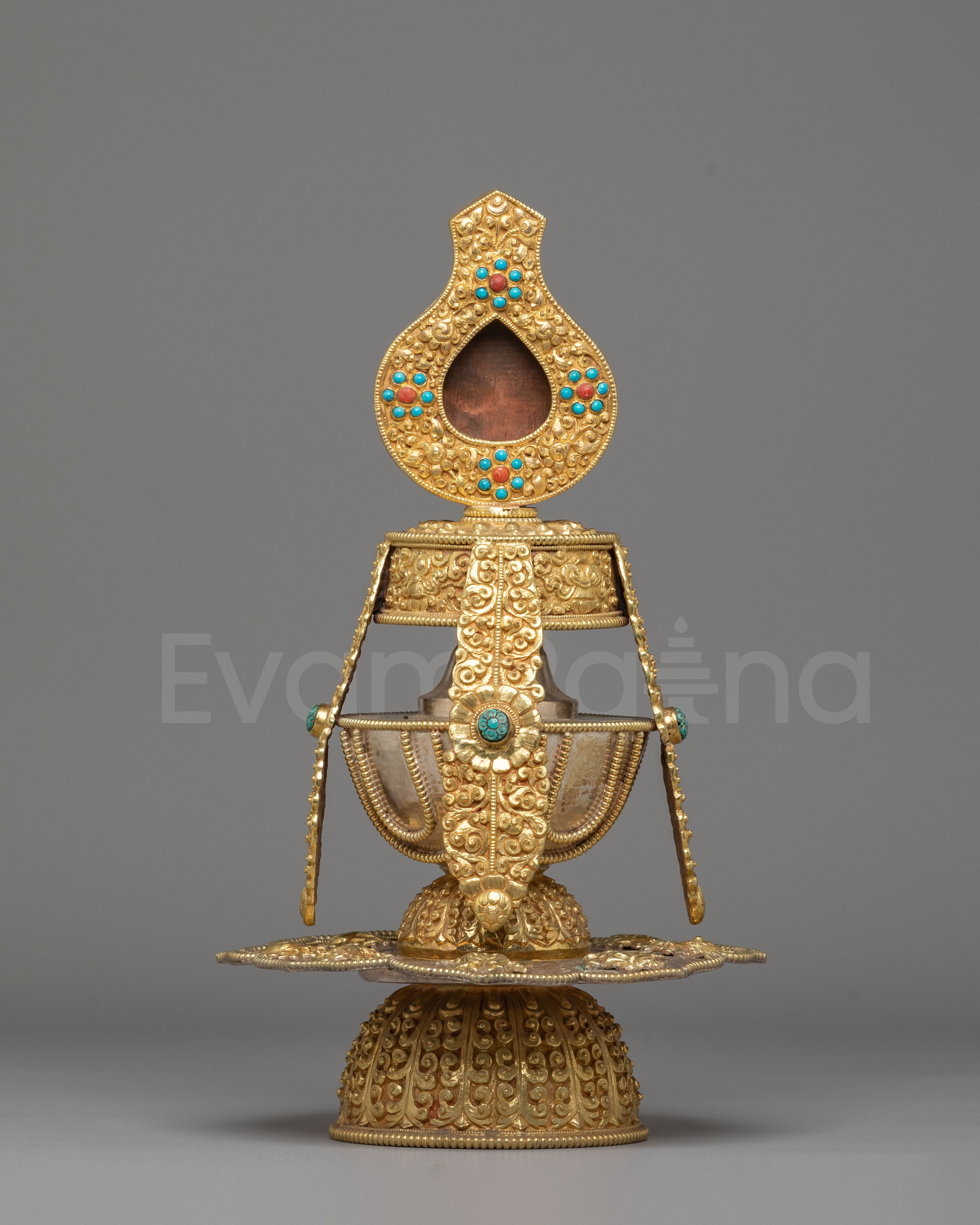 Himalayan Turquoise-Inlaid Life Vase