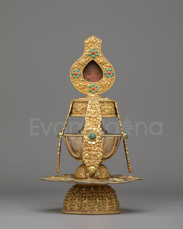 Himalayan Turquoise-Inlaid Life Vase | Sacred Ritual Artifact