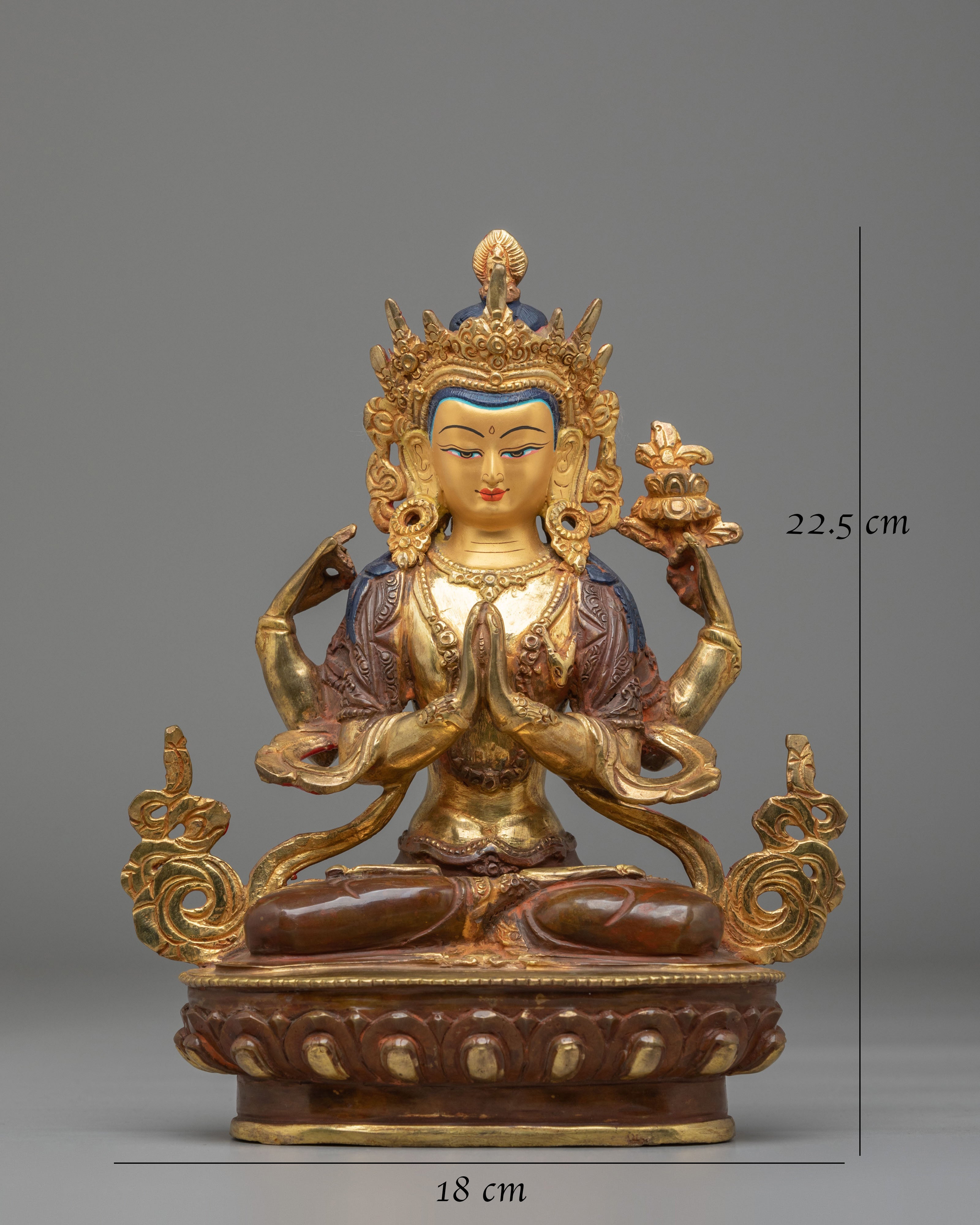 Handmade Avalokiteshvara Bodhisattva Statue | Tibetan Chenrezig Sculpture