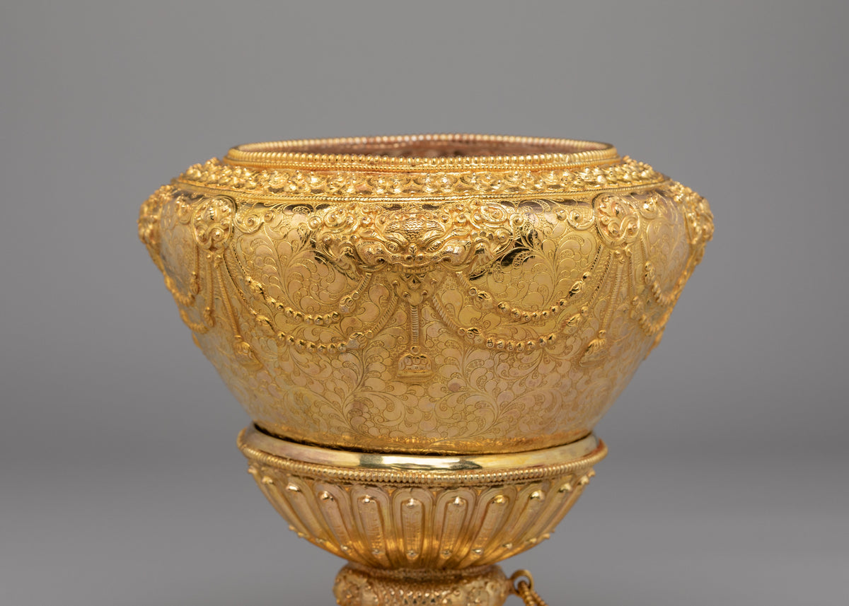 Handcrafted Himalayan Golpa With Stand | Spiritual Decorative Art