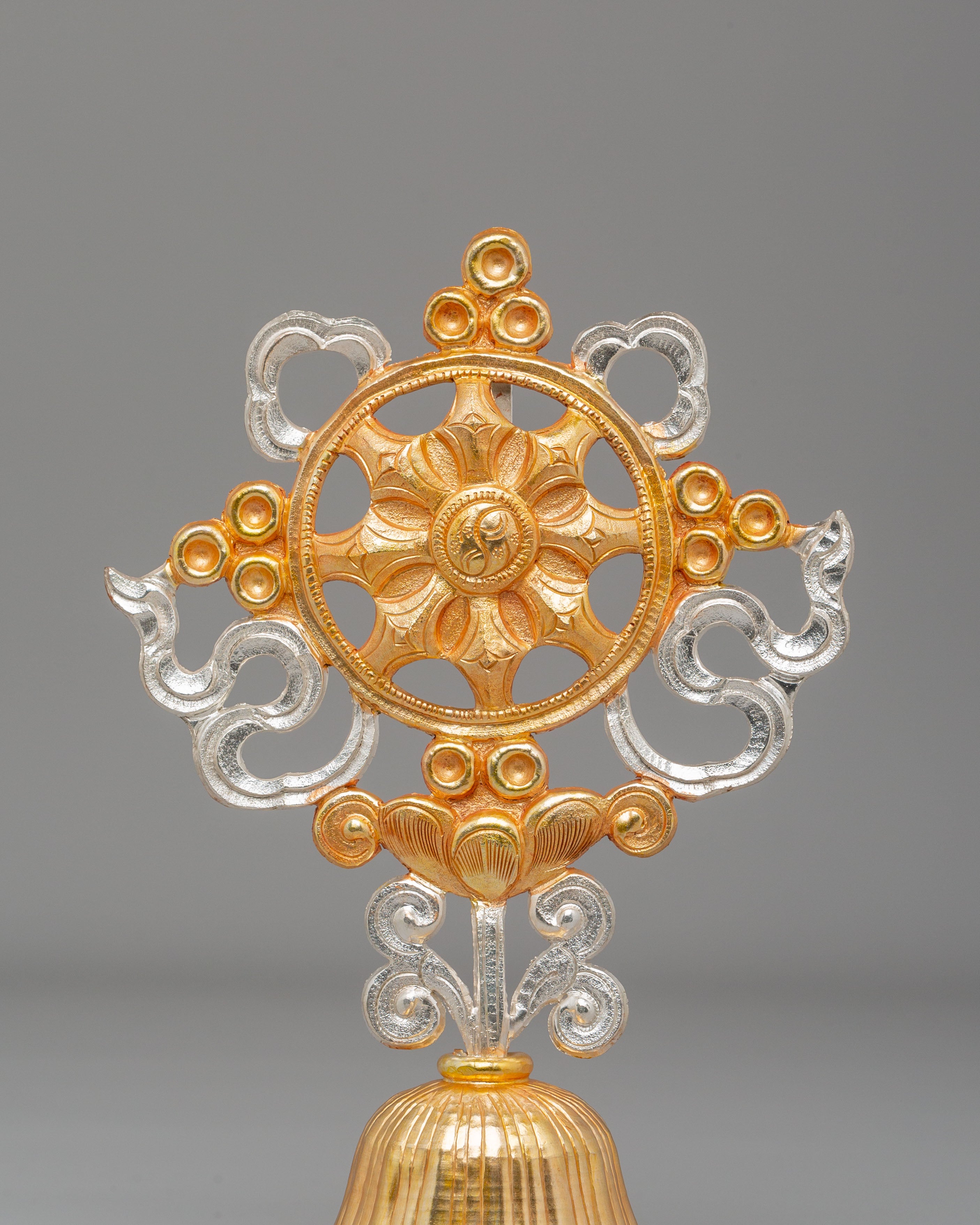 Sacred Eight Auspicious Symbols Set | Copper Body with Electro Gold & Silver Plating