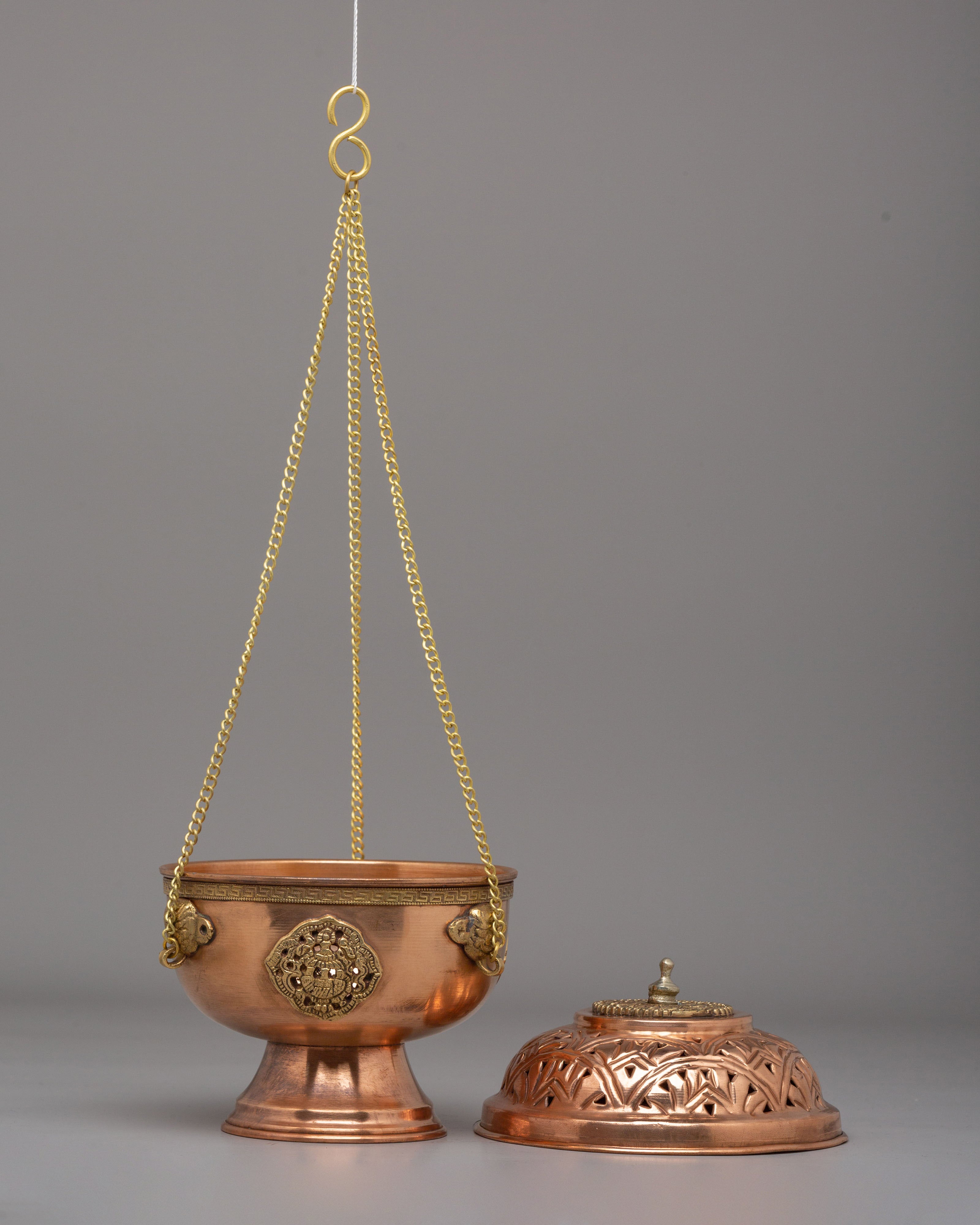 Tibetan Altar Incense Burner | Handcrafted Metal Ritual Offering Vessel