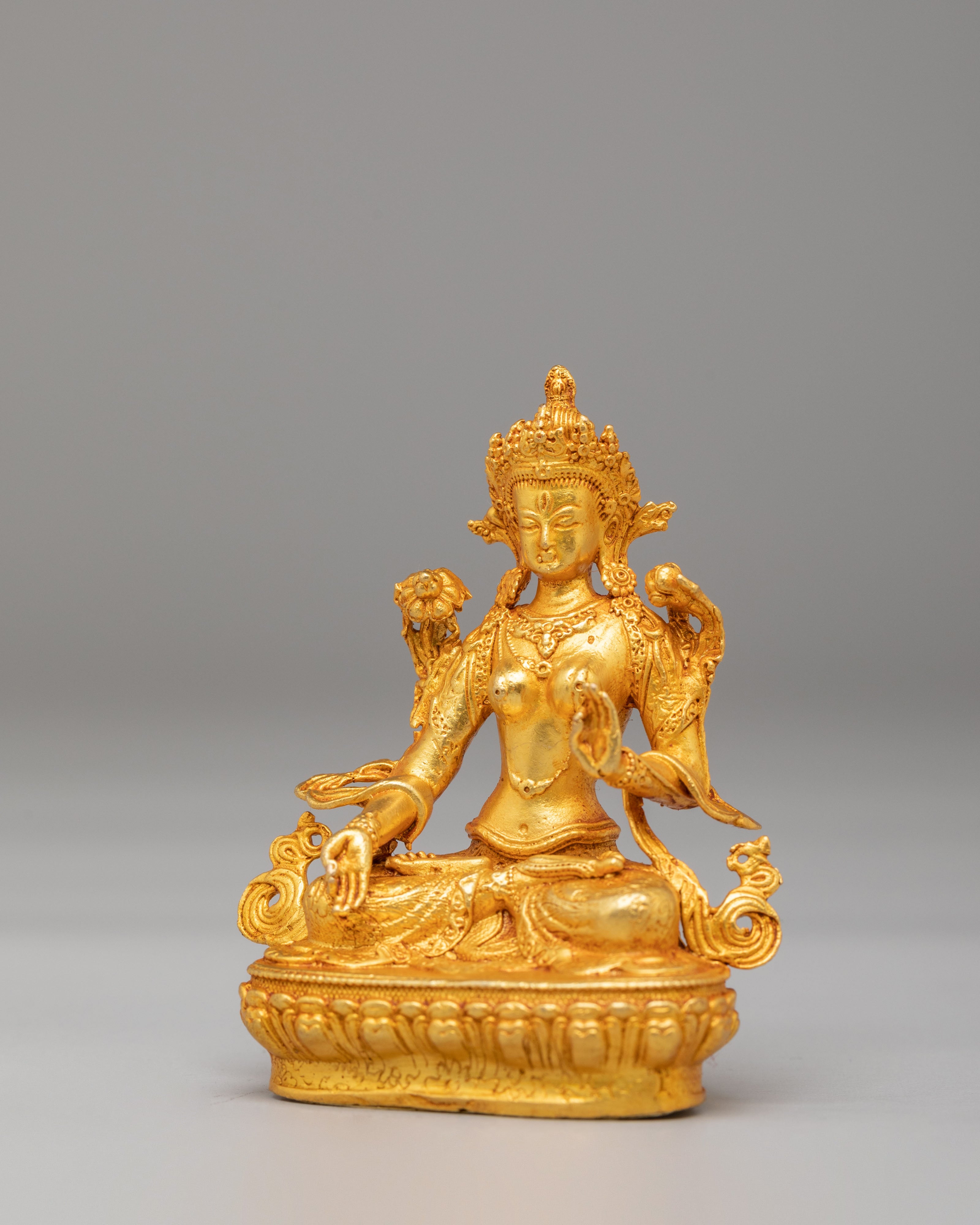Ceremonial White Tara Shrine Sculpture | Machine Made Statue