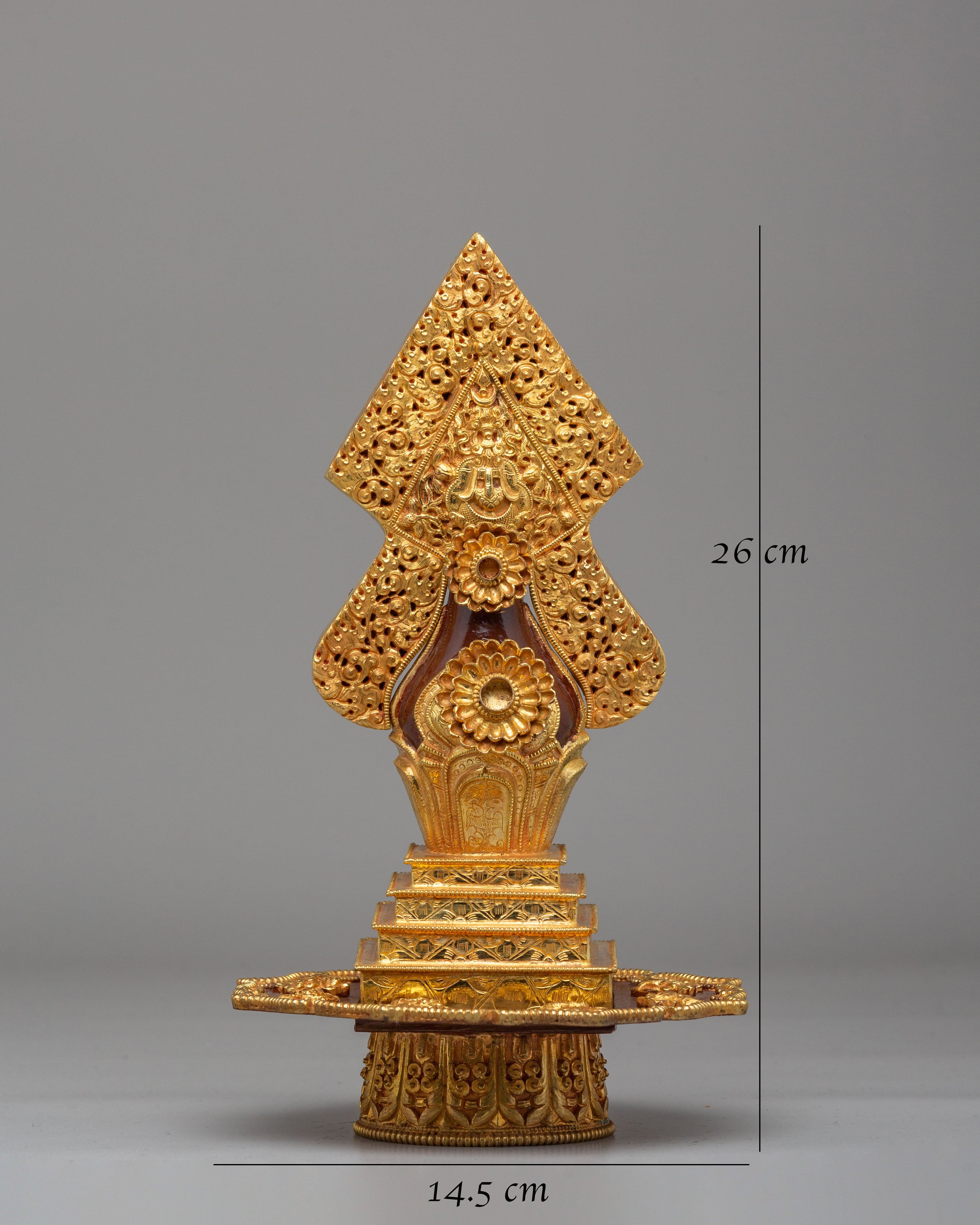 Handmade Gold-Plated Torma | Multi Deity Mandala