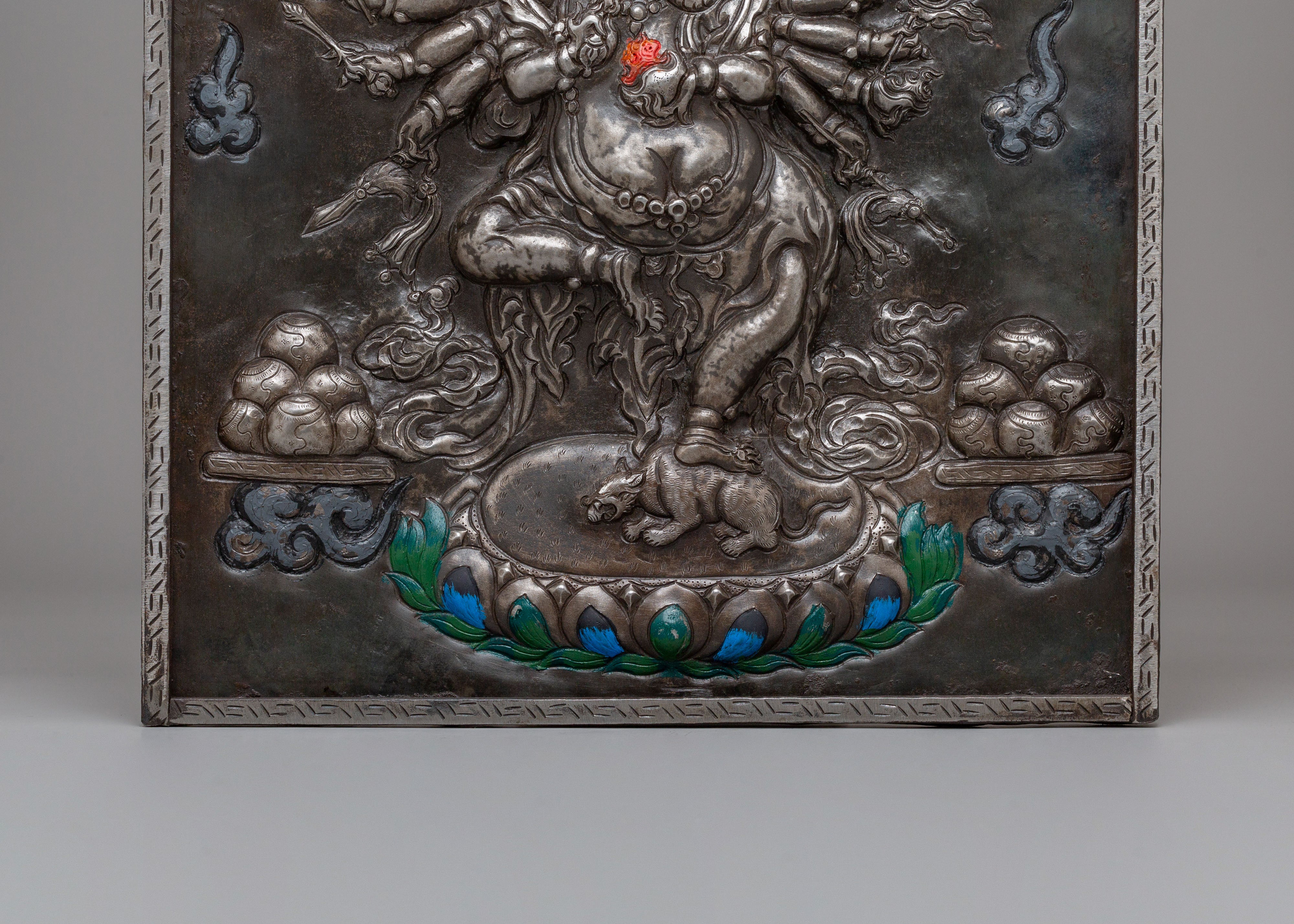 12 Armed Maha Rakta Ganesha Wall Hanging | Spiritual Home Decor