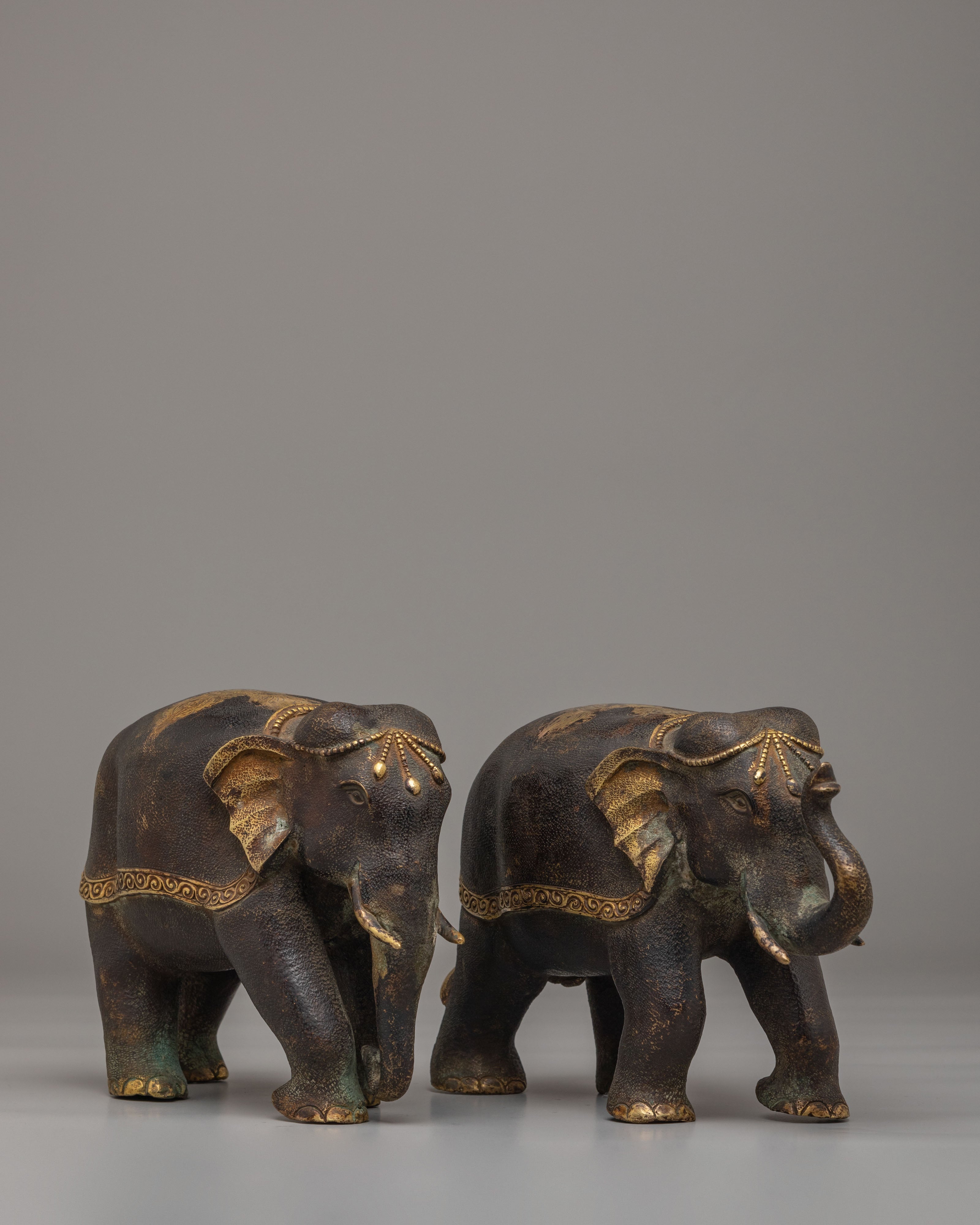 Tibetan Elephant Set for Decor | Symbol of Wisdom and Strength