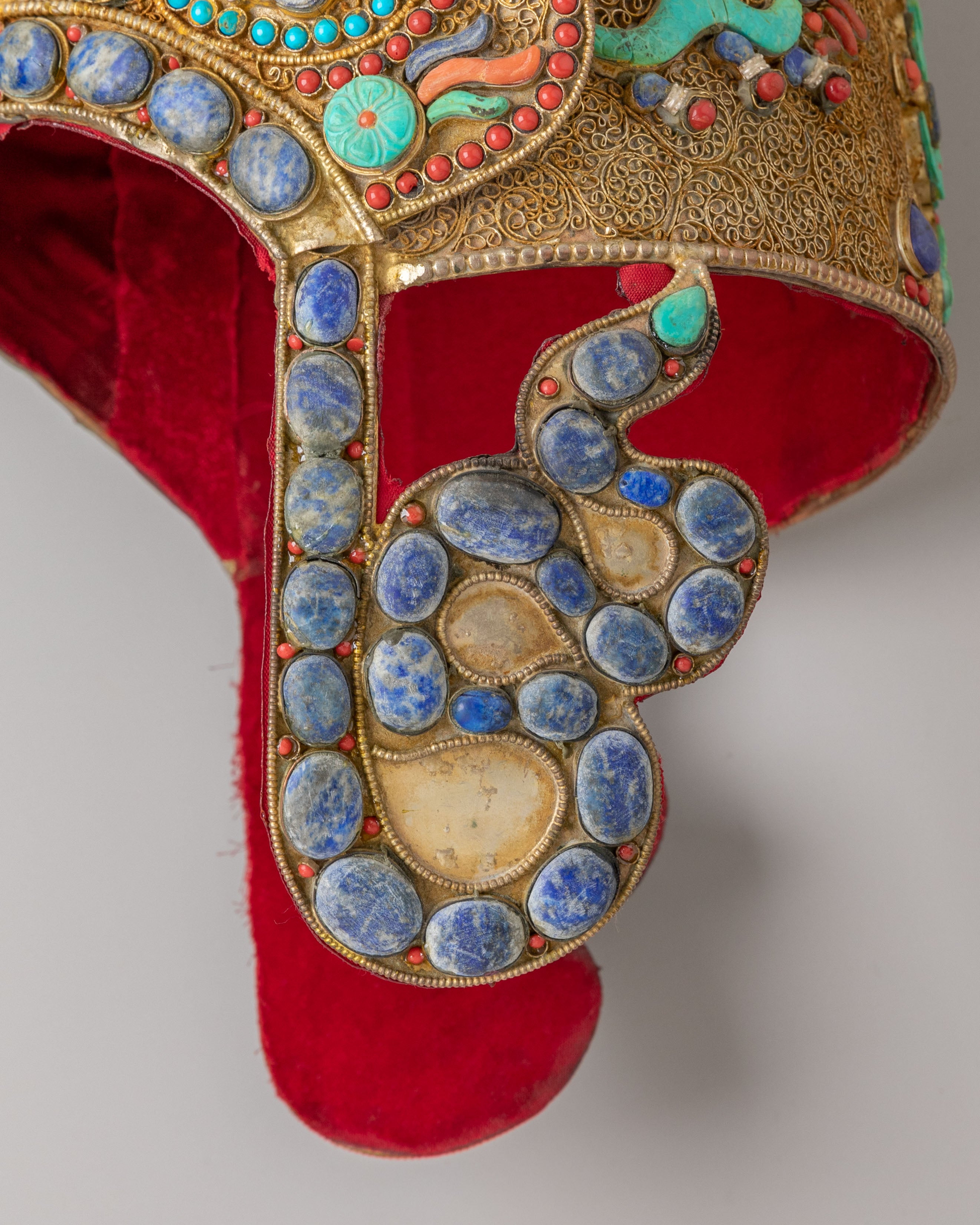 Himalayan Ceremonial Crown | Tibetan Ritual Headpiece for Monks and Spiritual Leaders