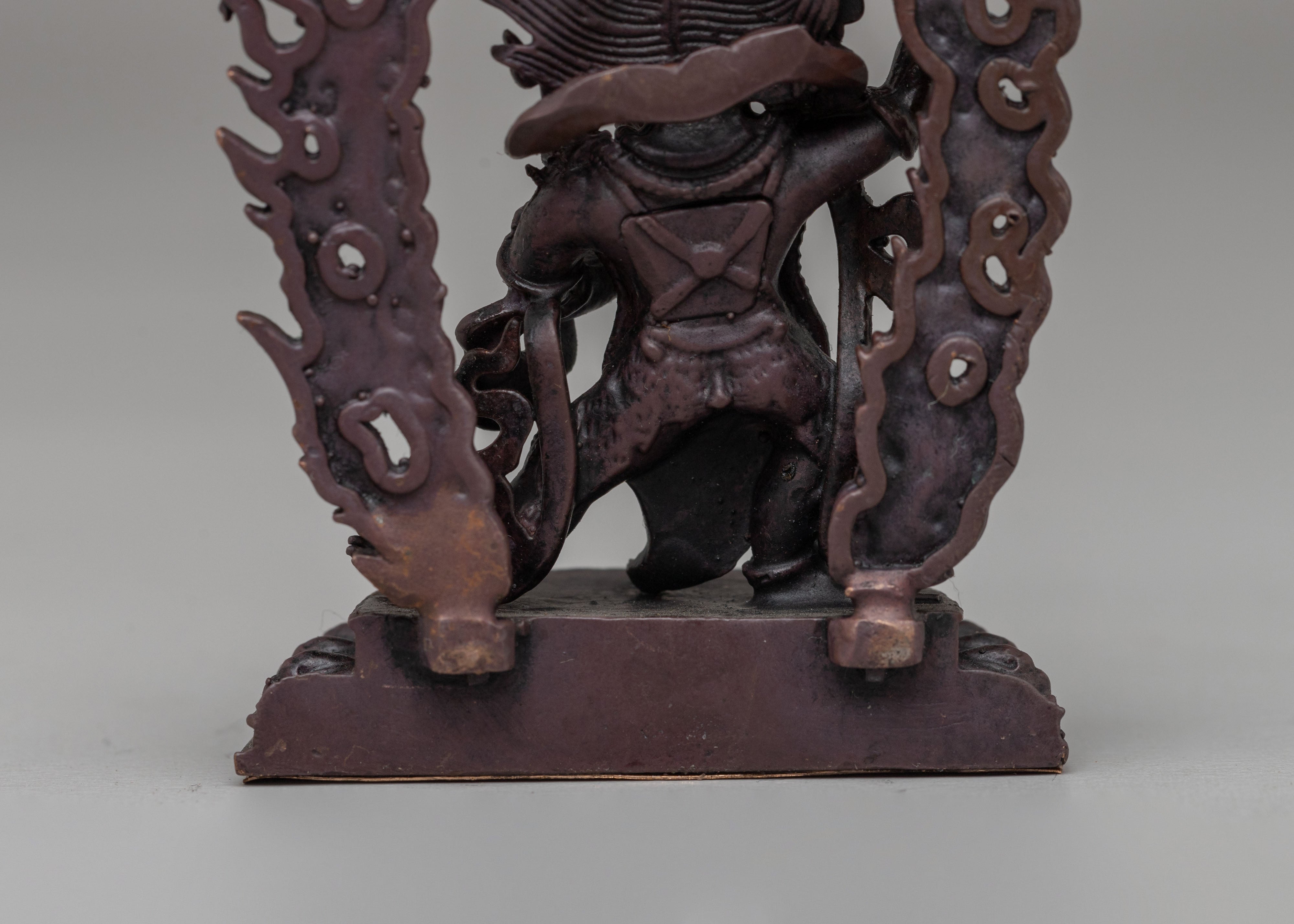 Bodhisattva Vajrapani Statue for Protection | Oxidized Copper Protector Deity