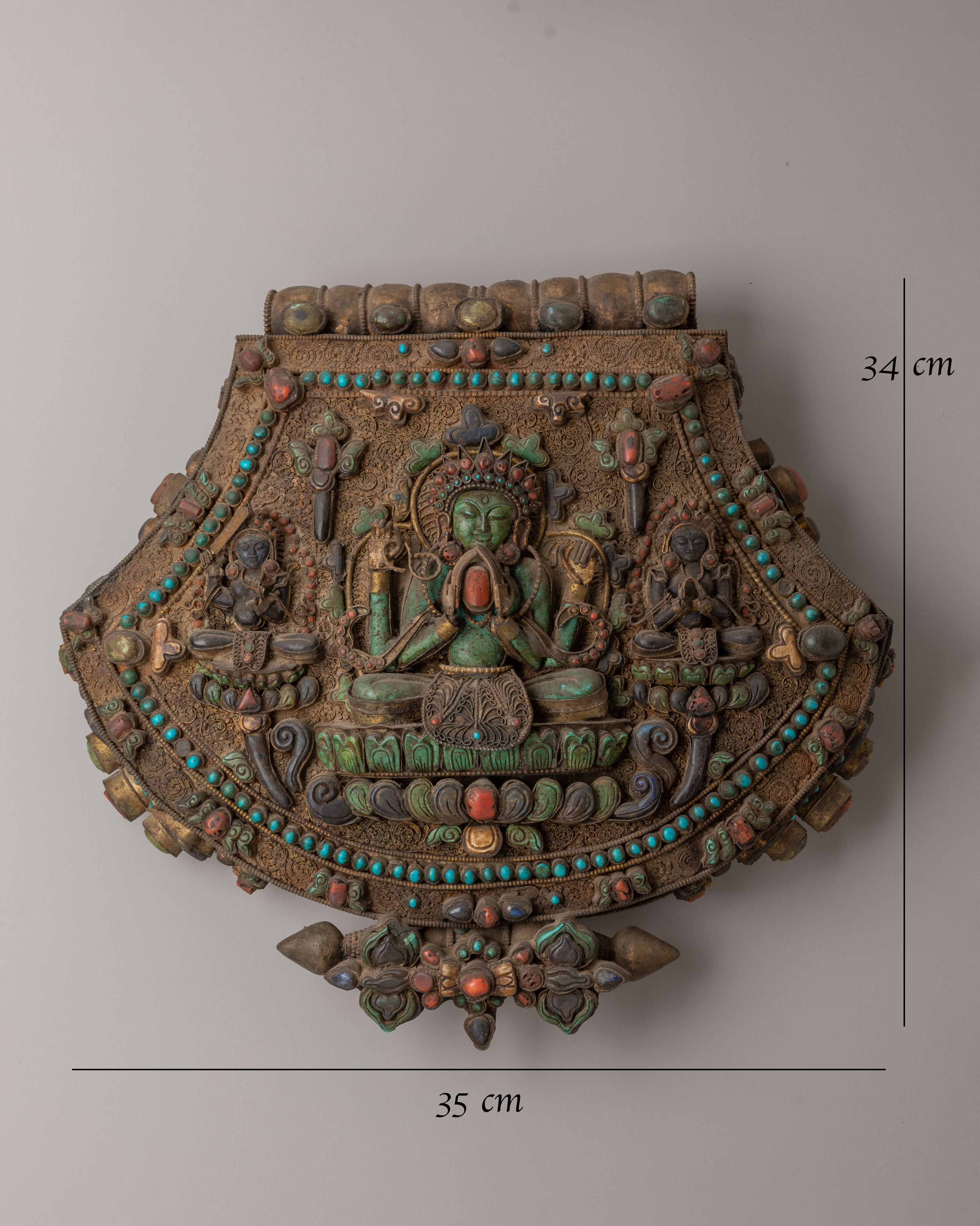 Tibetan Chenrezig Ghau Box Locket | Copper Artwork for Spiritual Devotion