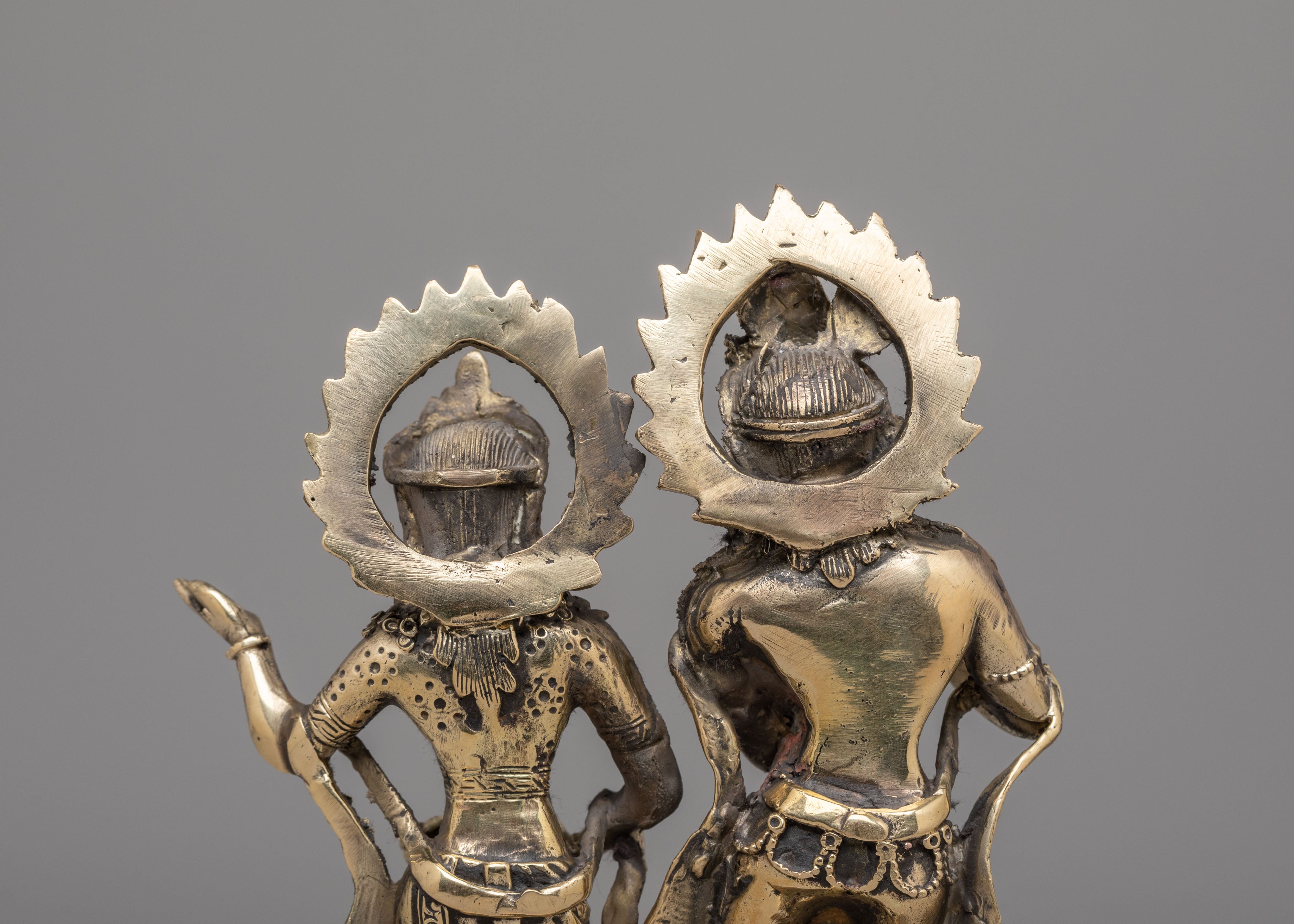 Spiritual Krishna And Radha Statue | Brass Hindu Deity Sculpture