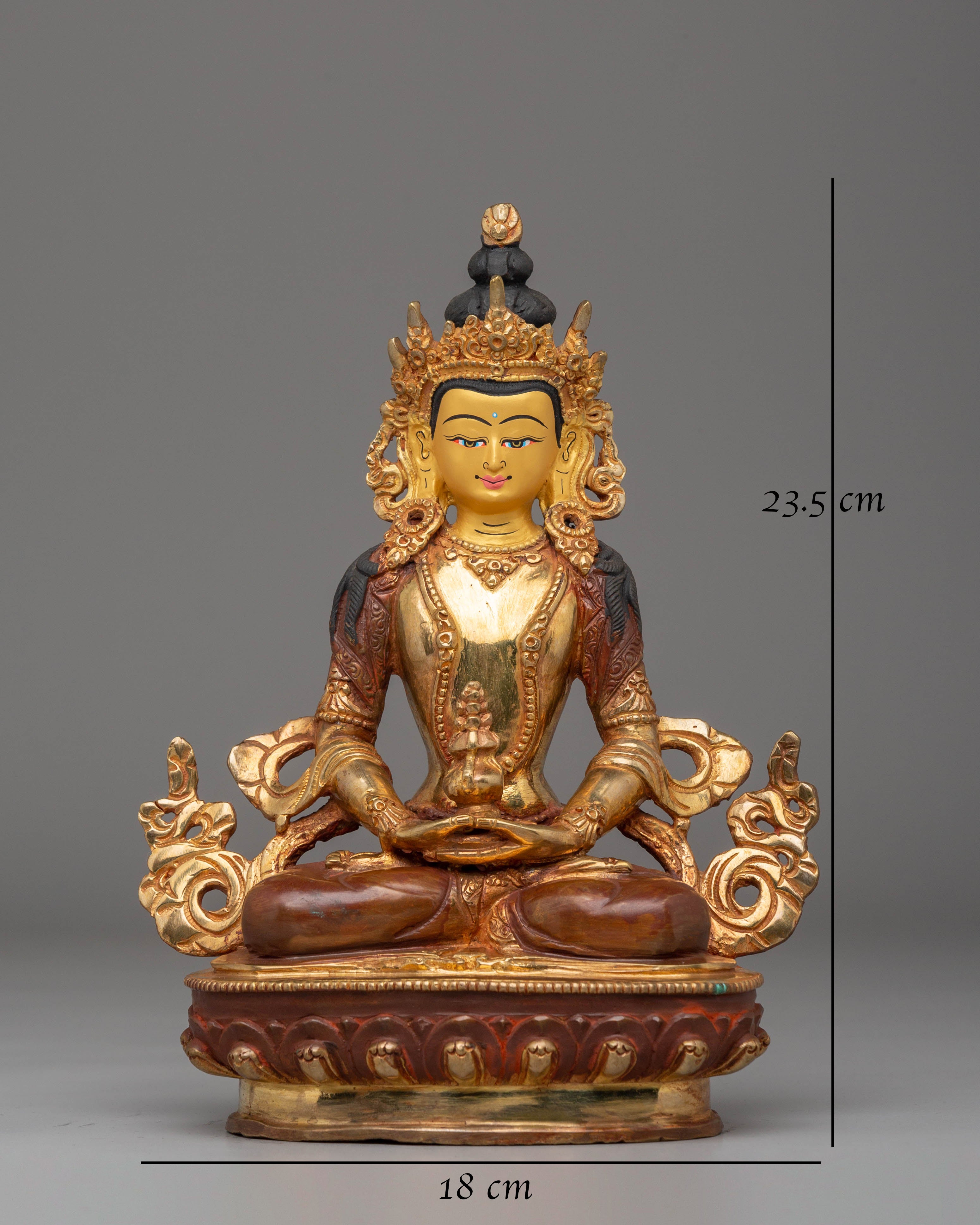 Amitayus Handmade Golden Statue | Tibetan Buddha of Infinite Life