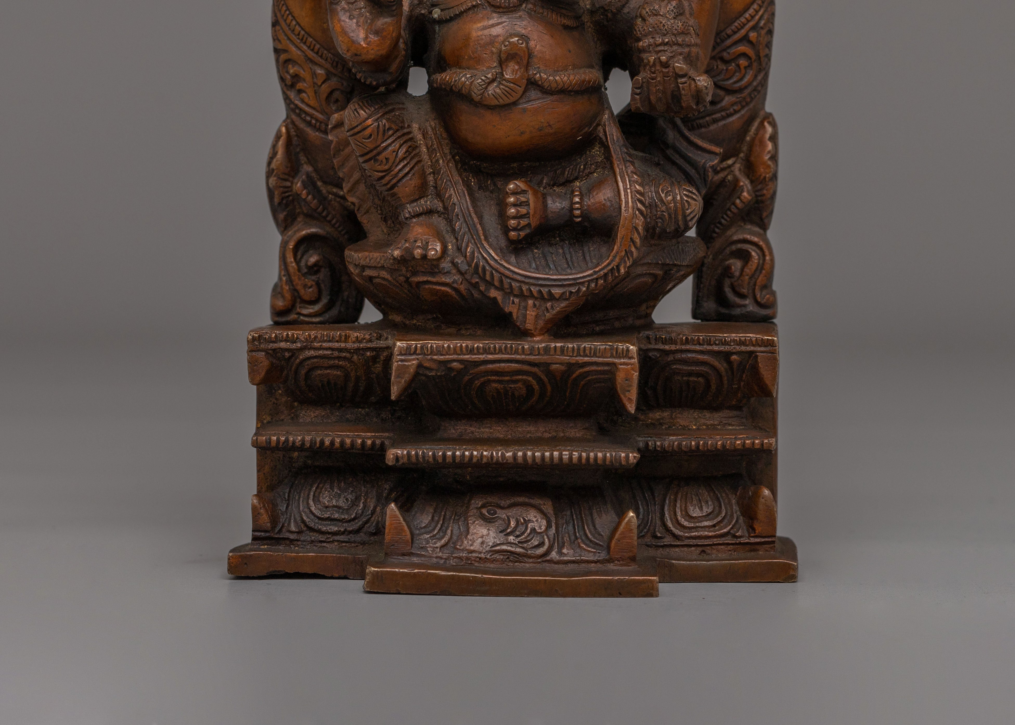 Traditional Handcrafted Ganesha Statue | Oxidized Copper Body