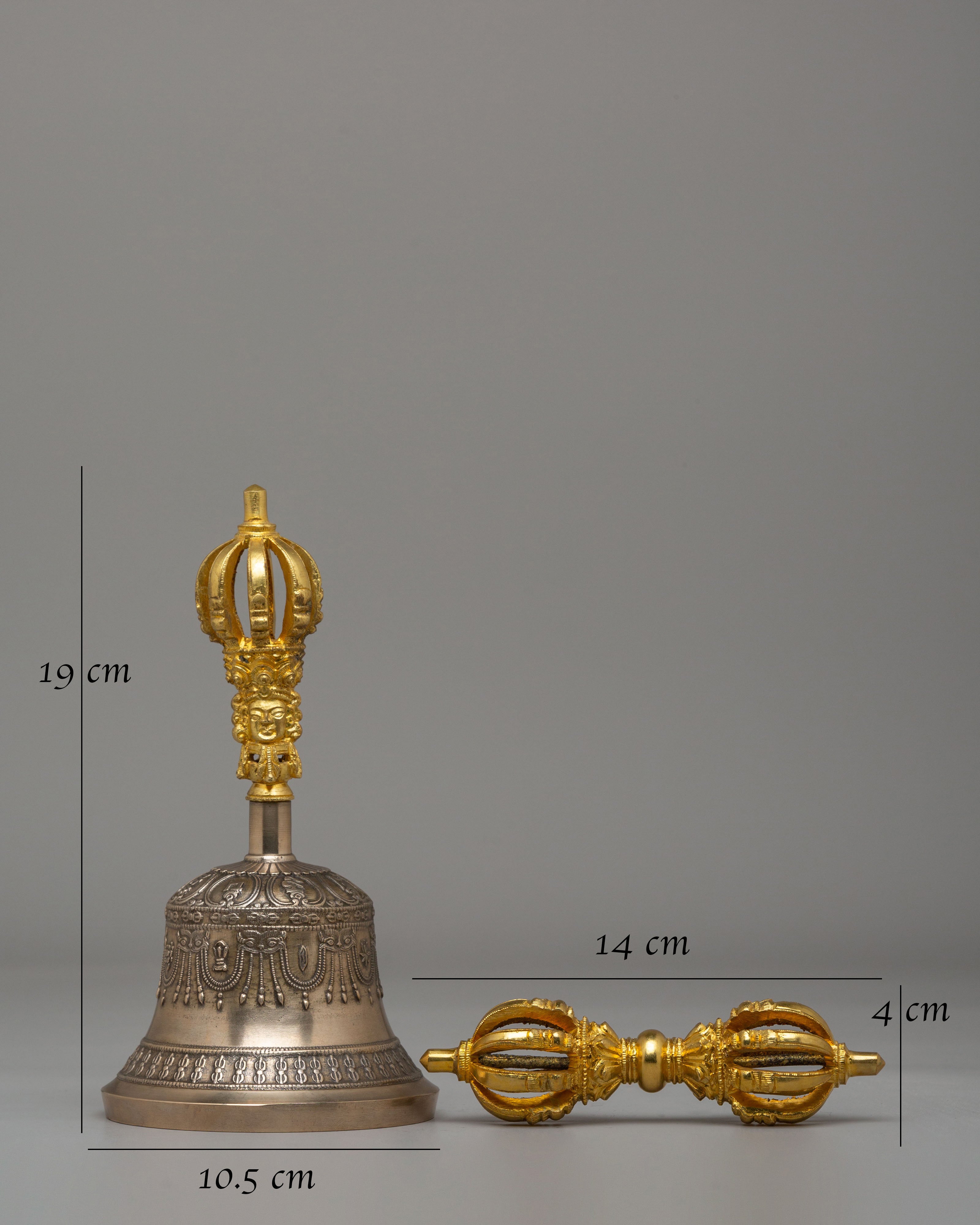 Handcrafted Vajra and Bell Set | Sacred Vajrayana Meditation Tools for Altar Practice