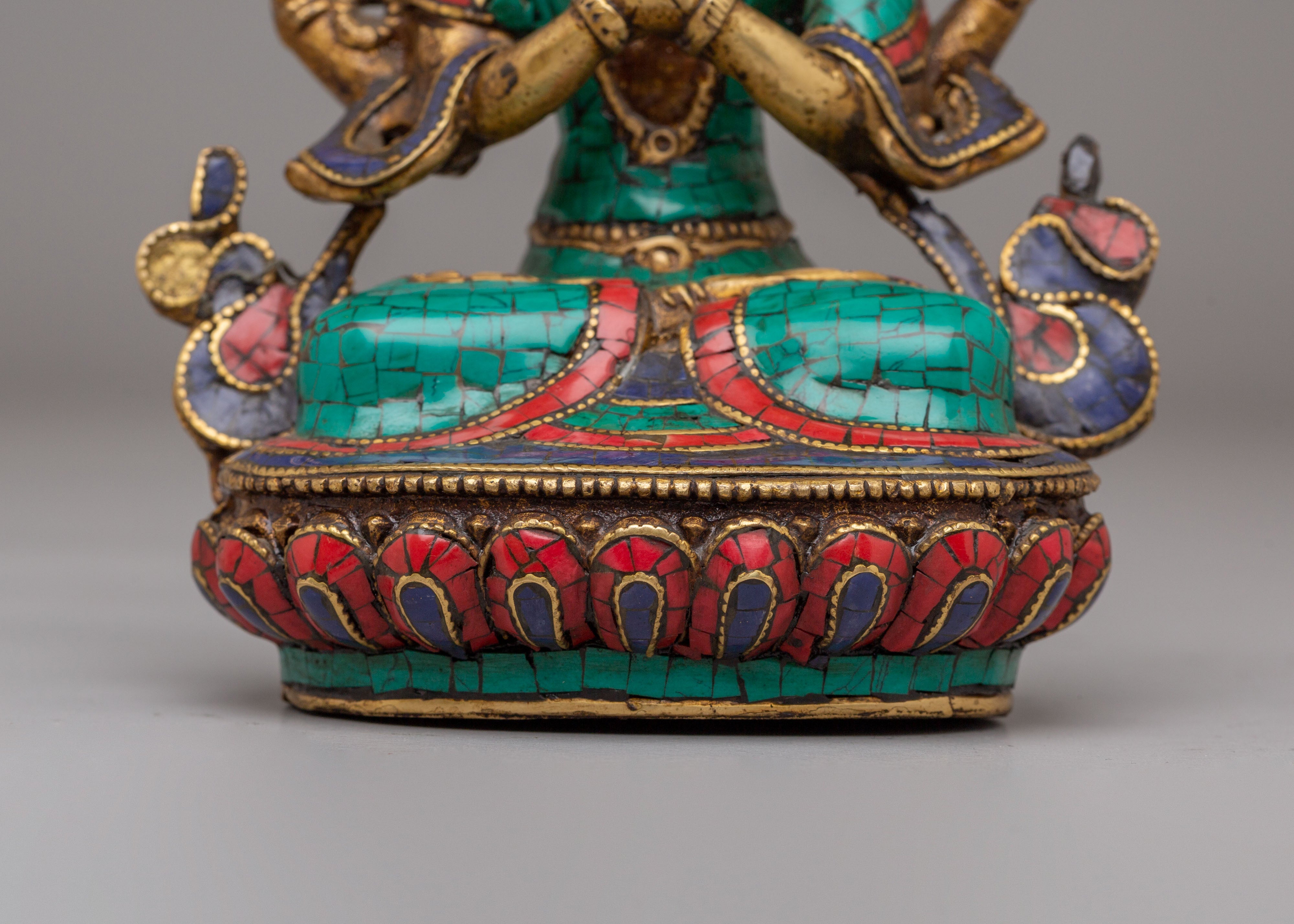 Handmade Chenrezig Bodhisattva Statue | Tibetan Avalokiteshvara Sculpture