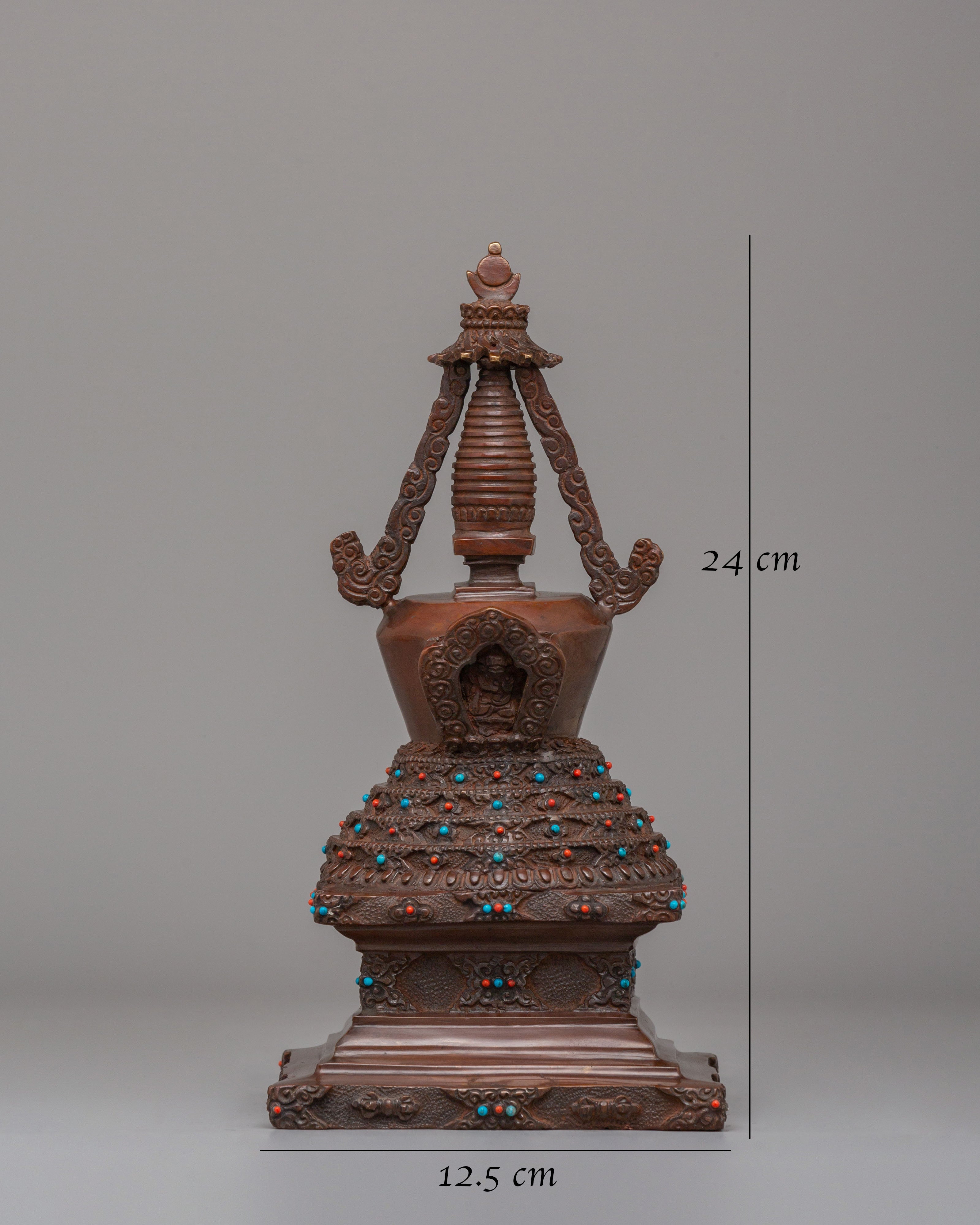 Handmade Lotus Blossom Stupa for Altar | Sacred Home Decor