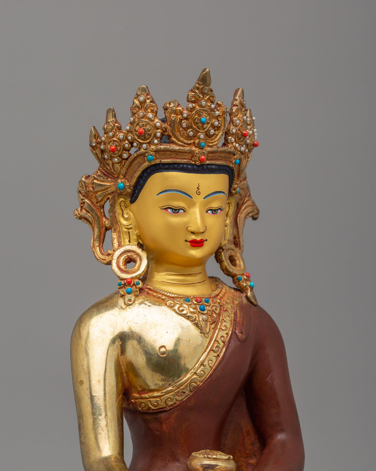 Spiritual Crowned Shakyamuni Buddha Statue | Altar Decor