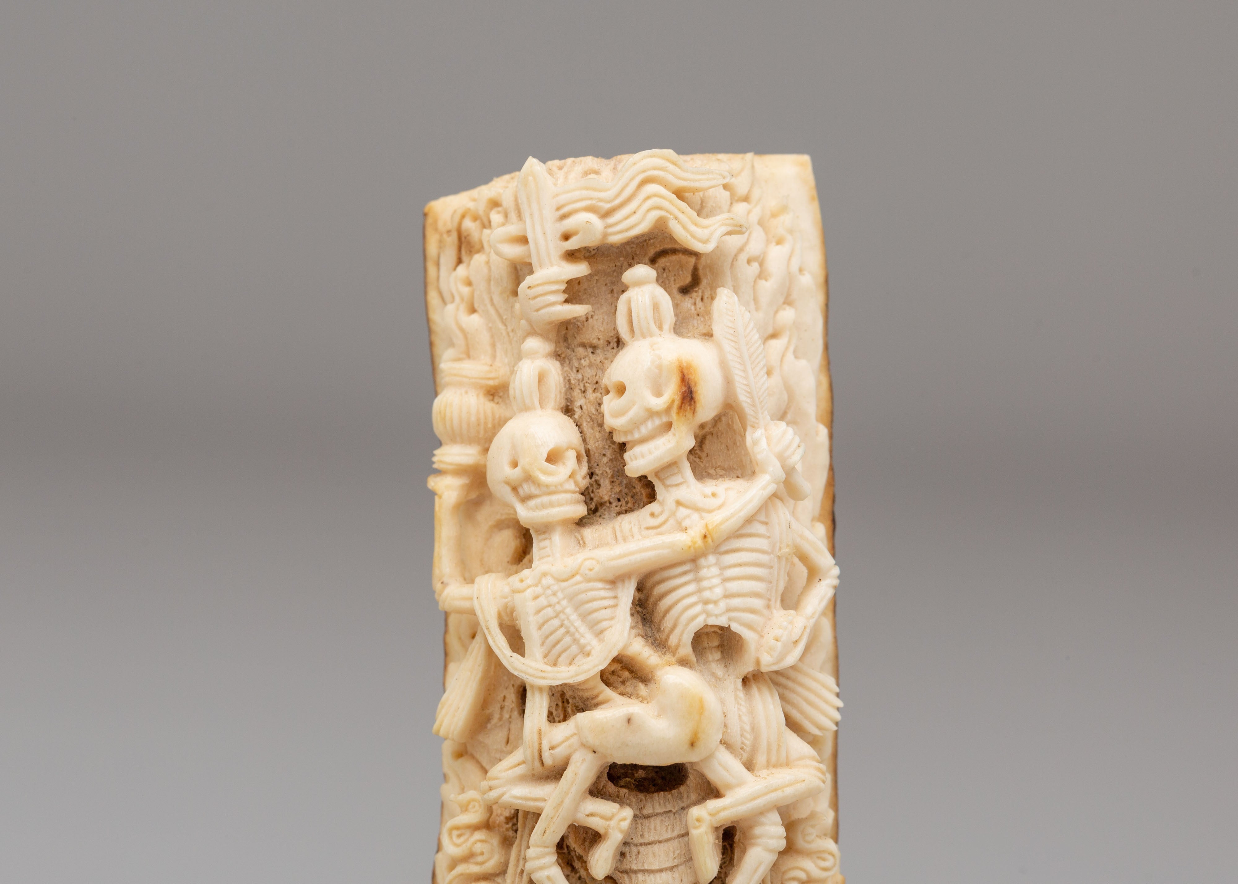 Himalayan Citipati Bone Sculpture | Handcrafted Skull Artifact