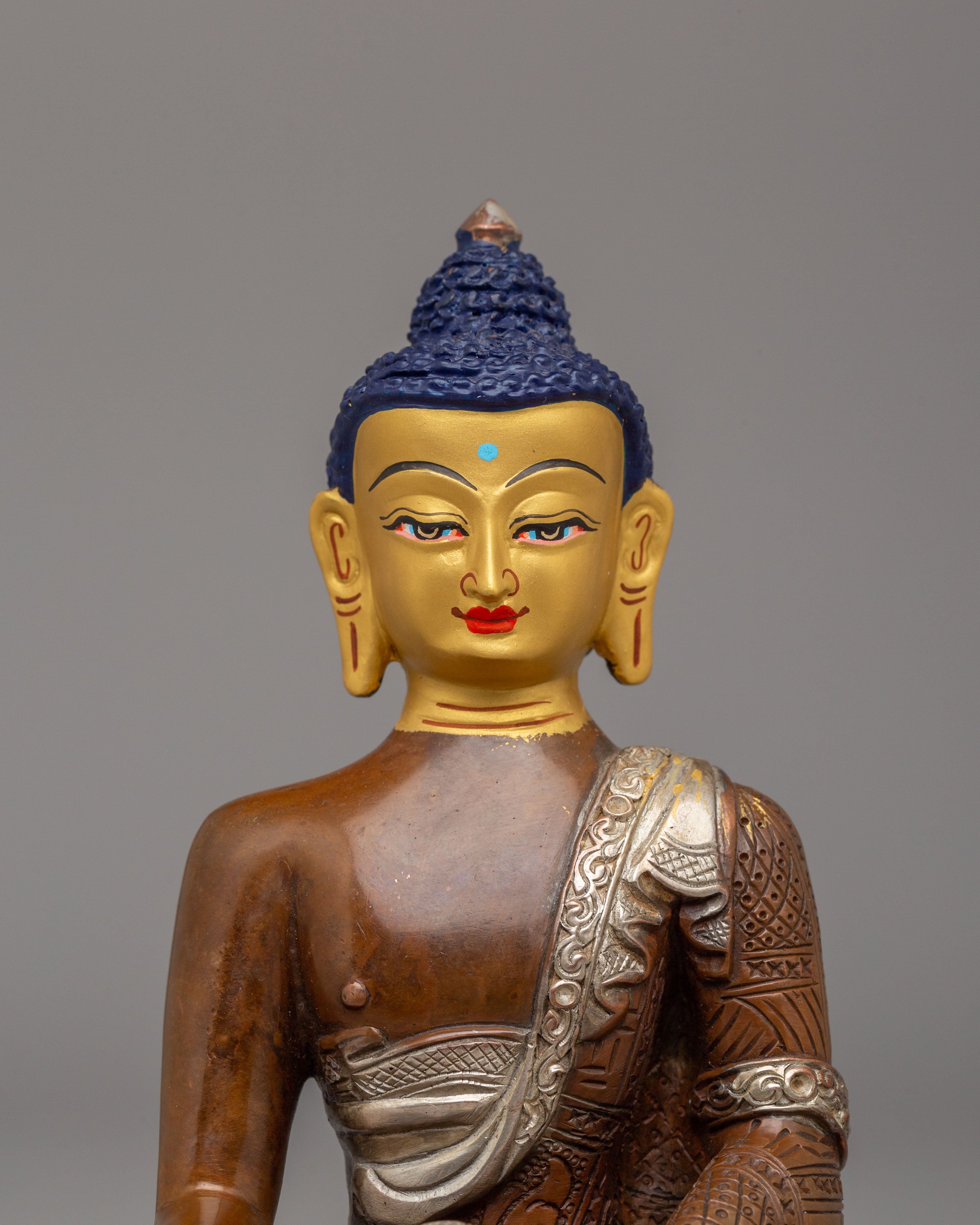 Handcrafted Sage Shakyamuni Buddha Statue | Gold Plated Buddhist Statue