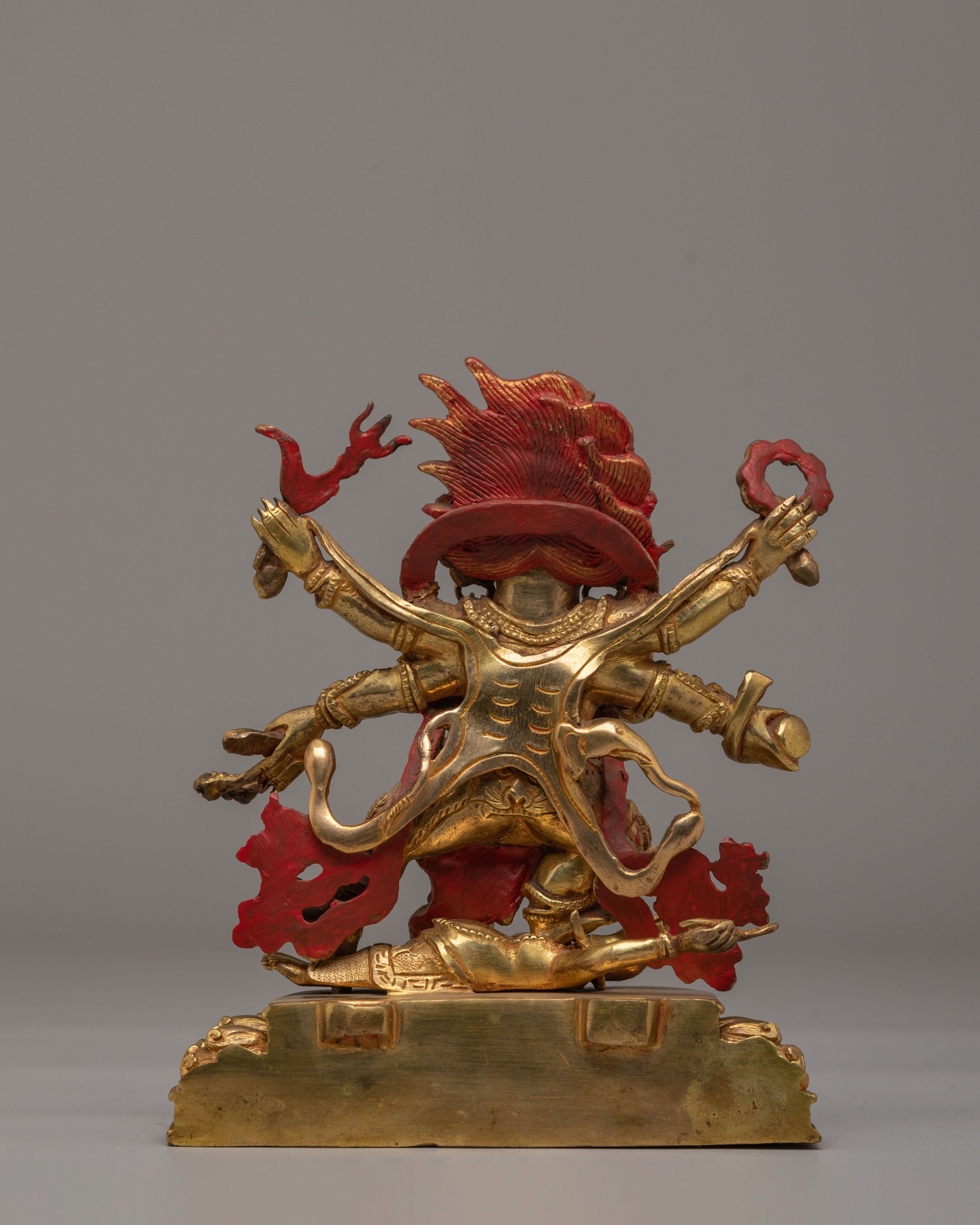 Handcrafted Six-Armed Mahakala Statue | Tibetan Protector Deity