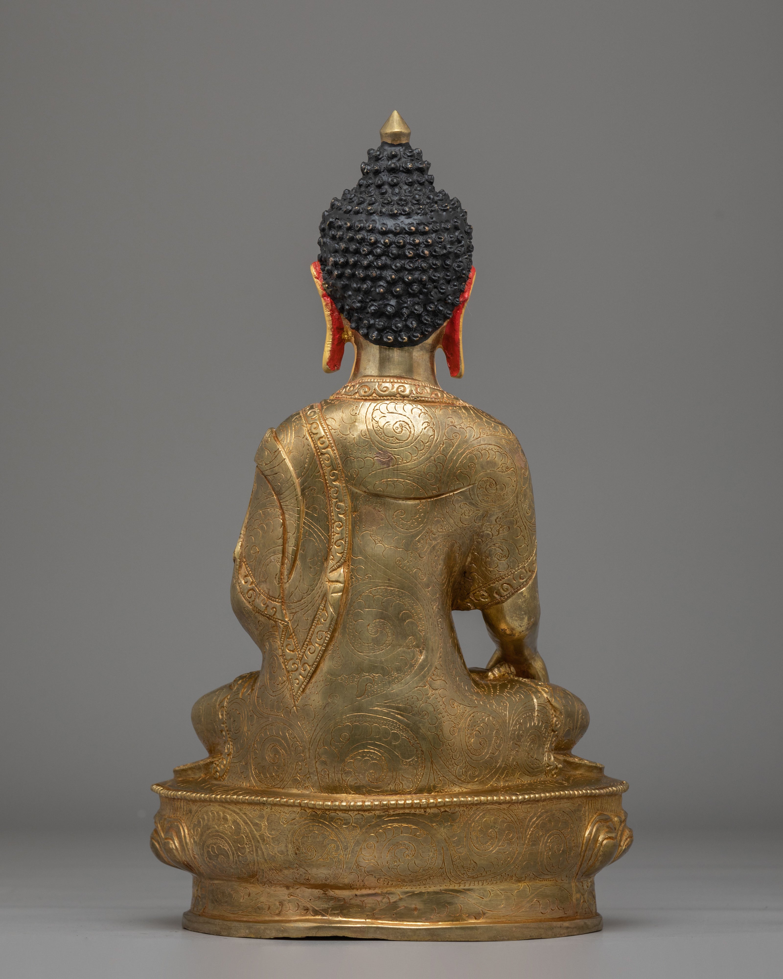 Gold Plated Shakyamuni Buddha Statue | Traditional Artwork
