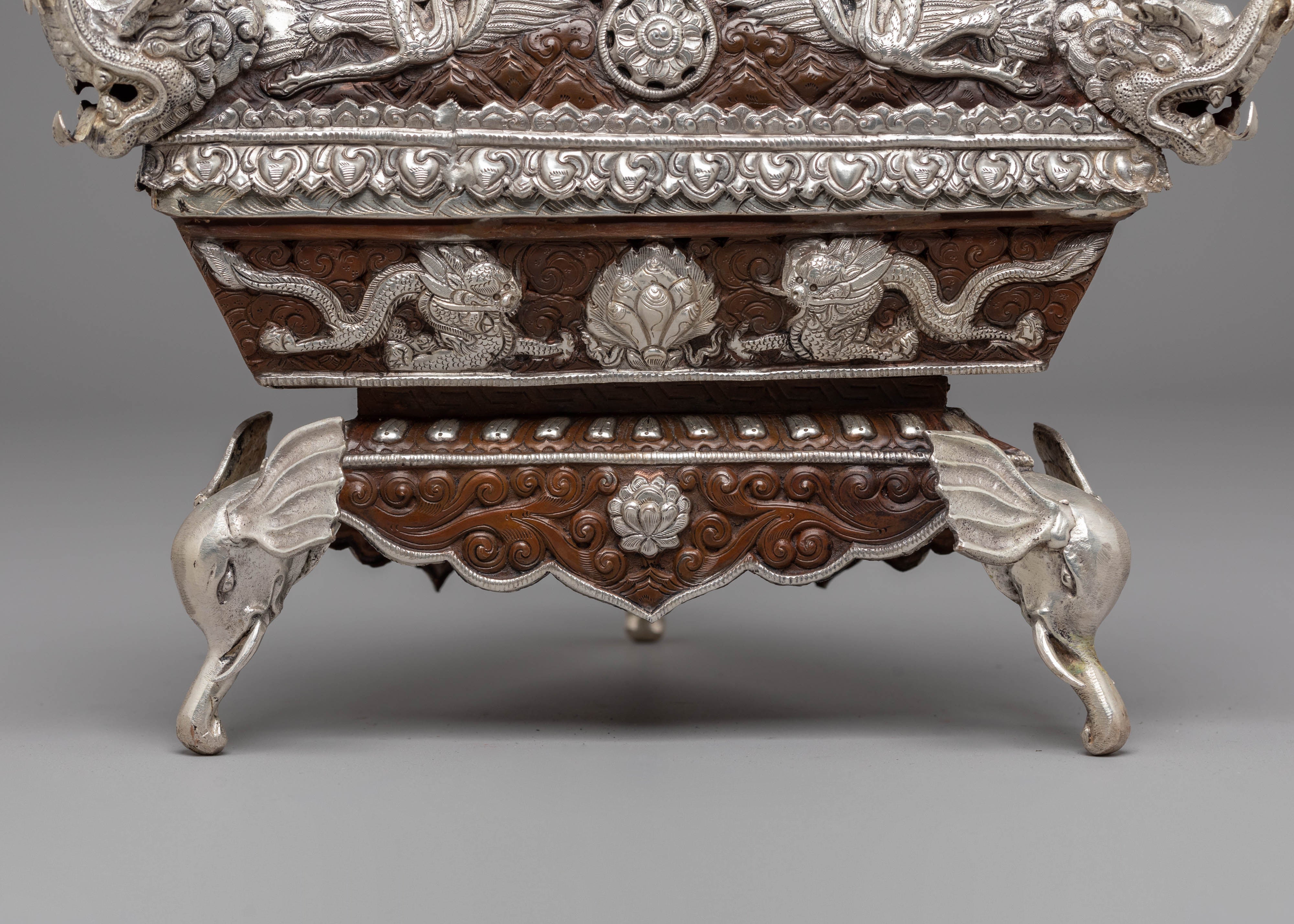 Decorative Silver Plated Incense Burner | Handcrafted Copper Incense Holder
