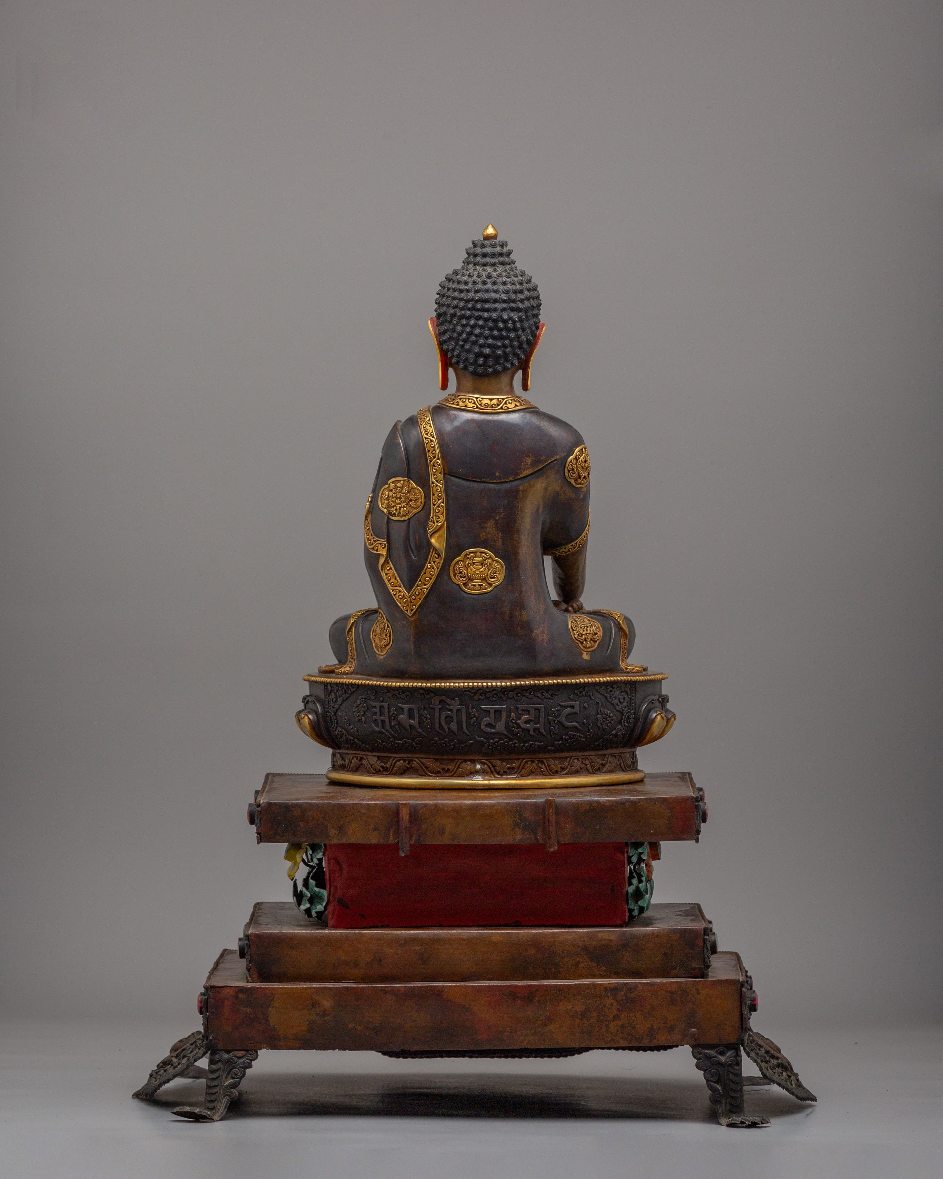 Tibetan Shakyamuni Buddha Throne Sculpture | Symbol of Peace and Enlightenment