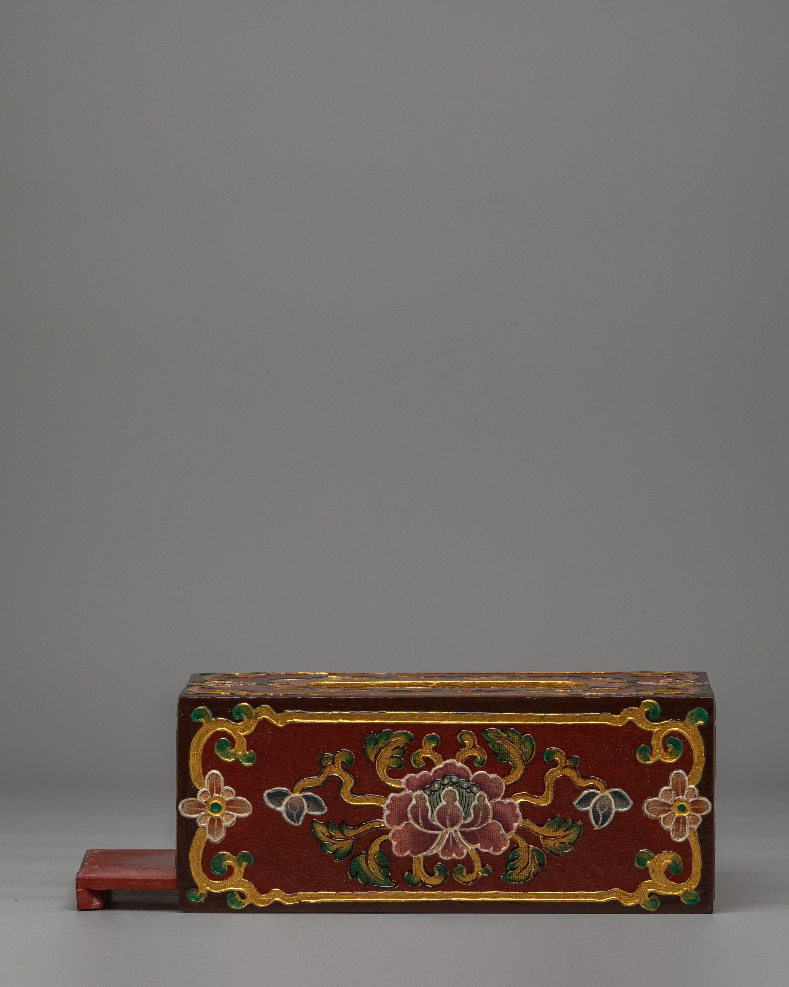 Handcrafted Flower Motif Tissue Holder | Wooden Tissue Box