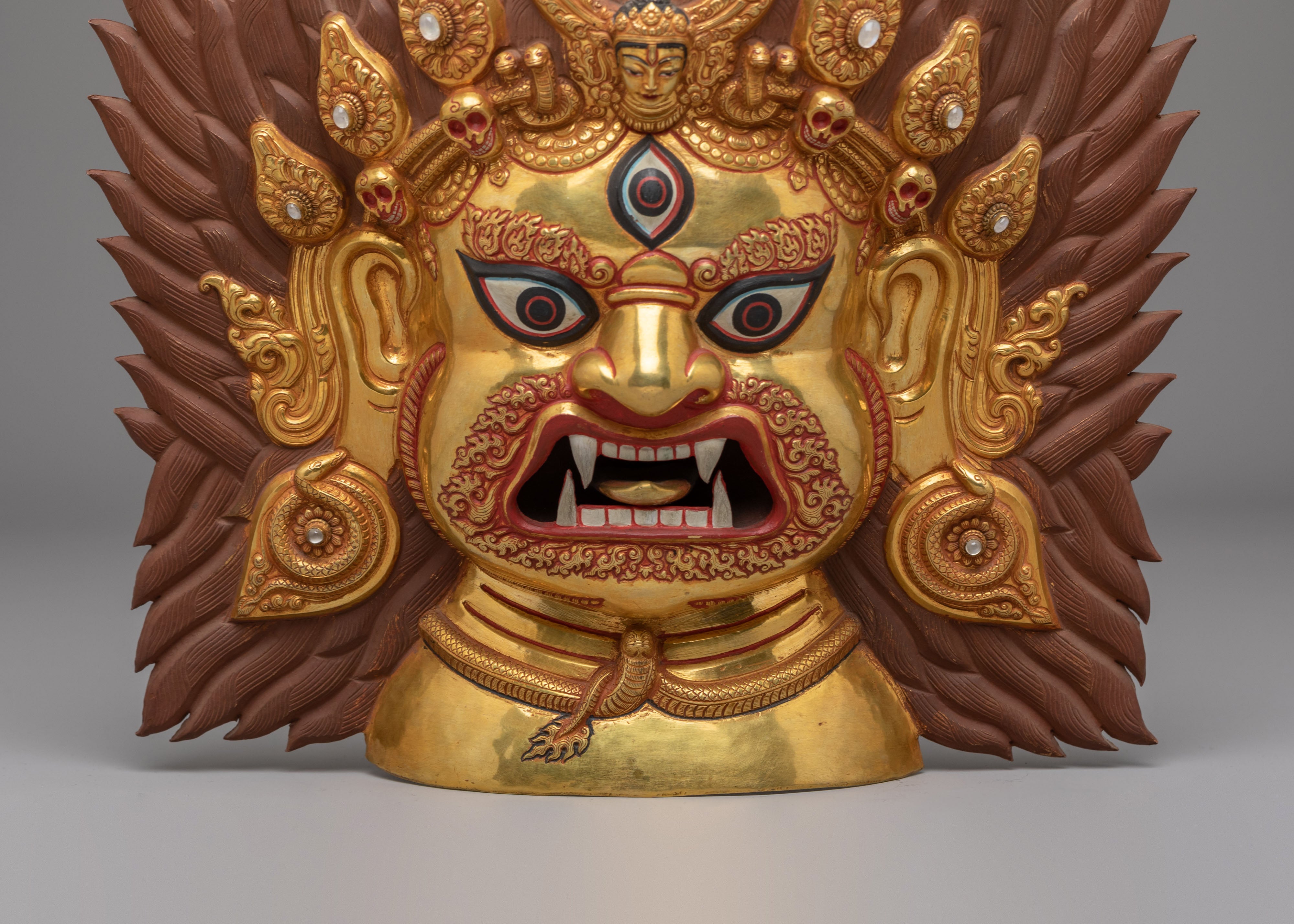 Handmade Mahakala Wall Hanging | Tibetan Wrathful Deity Artwork