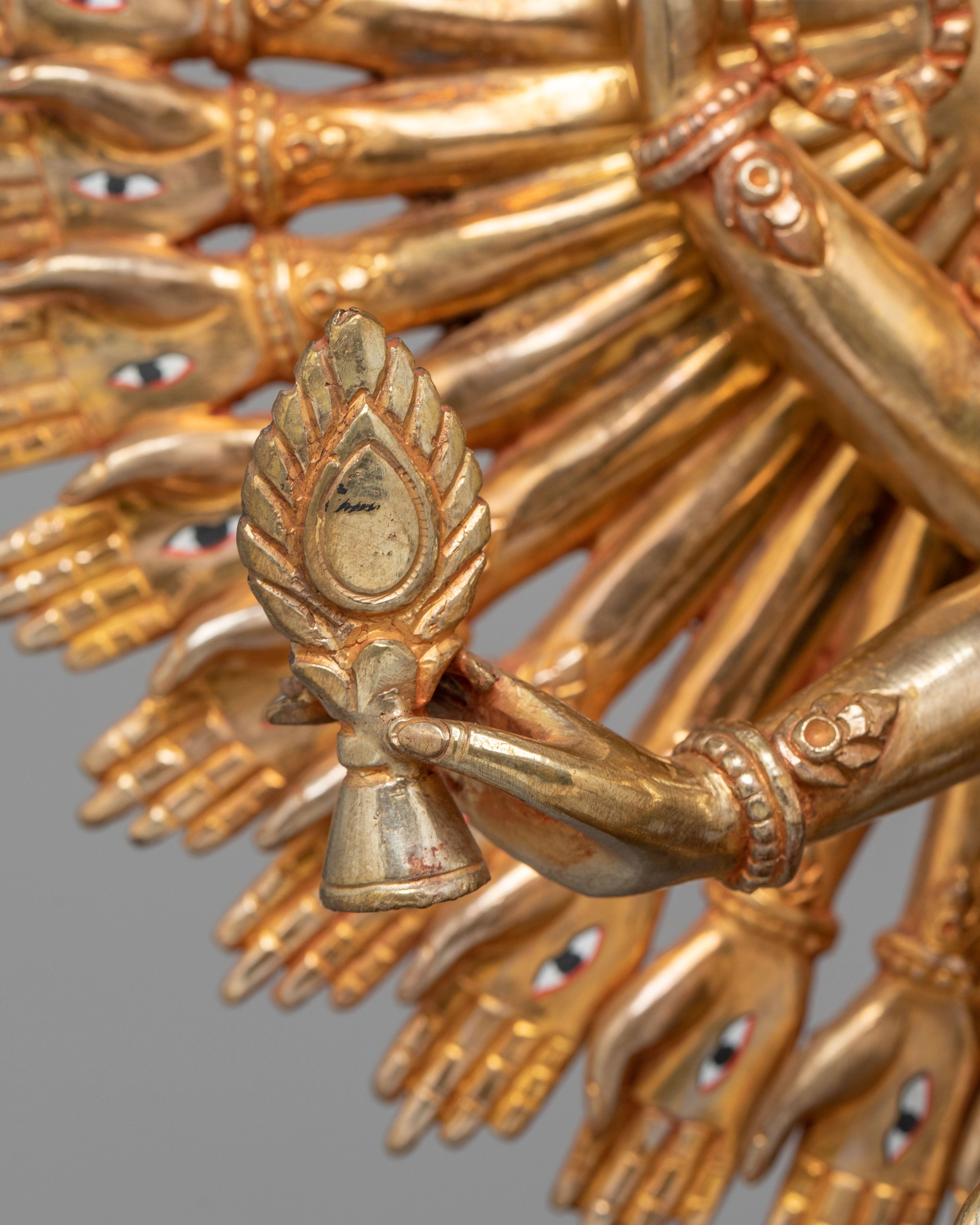 1000-armed-Chenrezig-of-Compassion Statue | Copper Body with 24K Gold Plating