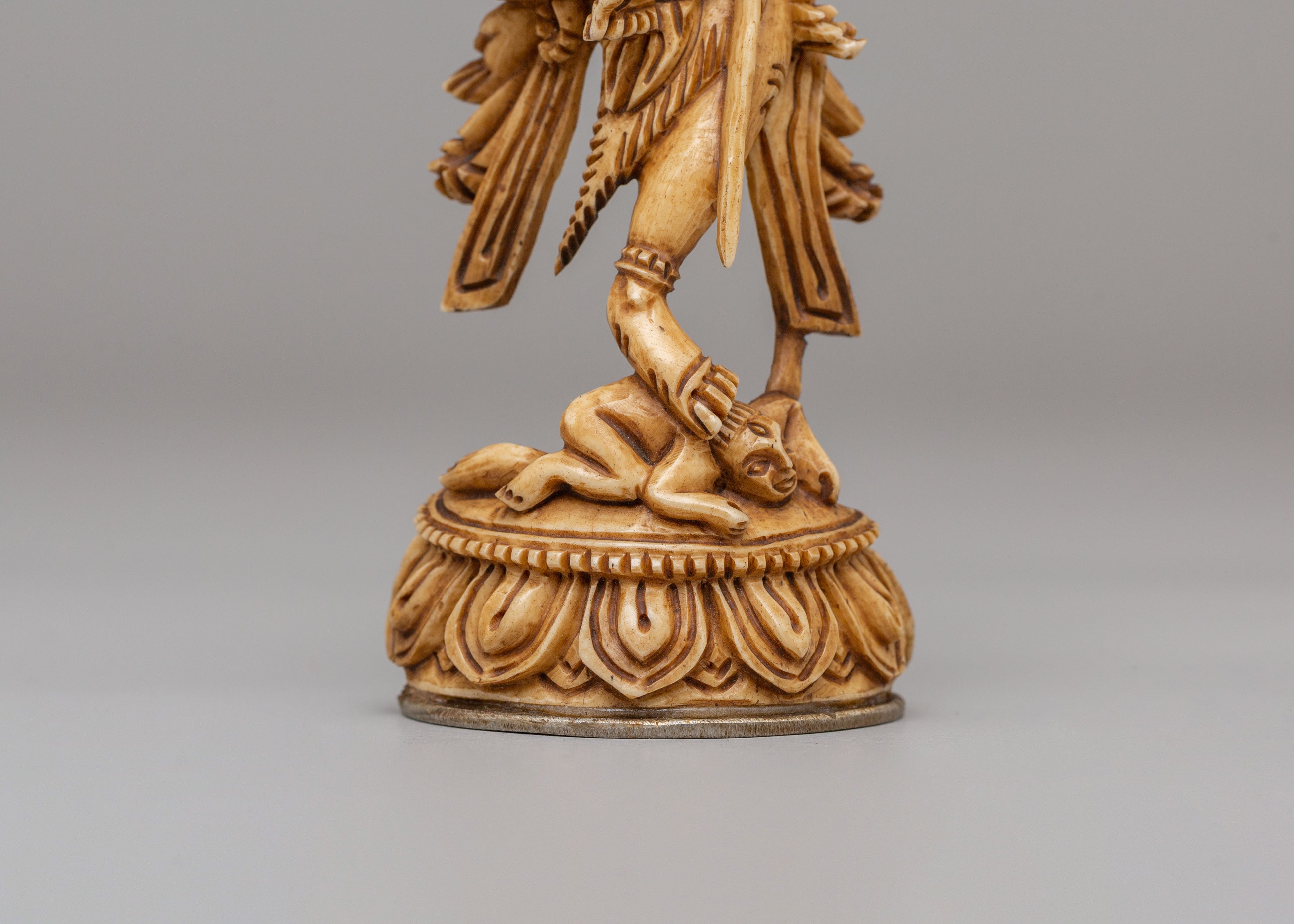 Dorje Phagmo Bone Sculpture | Yak Bone Vajrayana Deity Decor