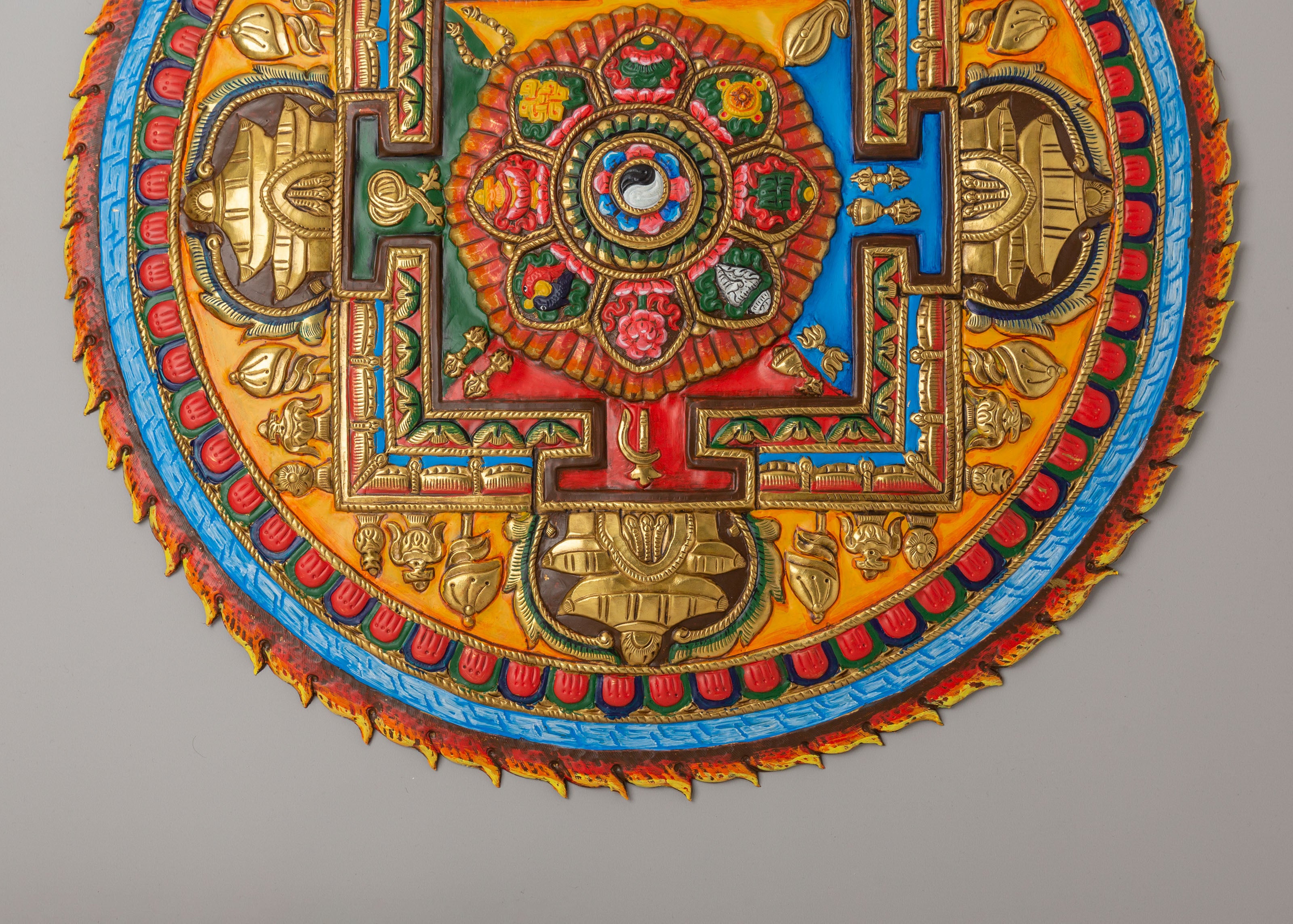 Astamangala Mandala Wall Hanging | Eight Auspicious Symbols Artwork