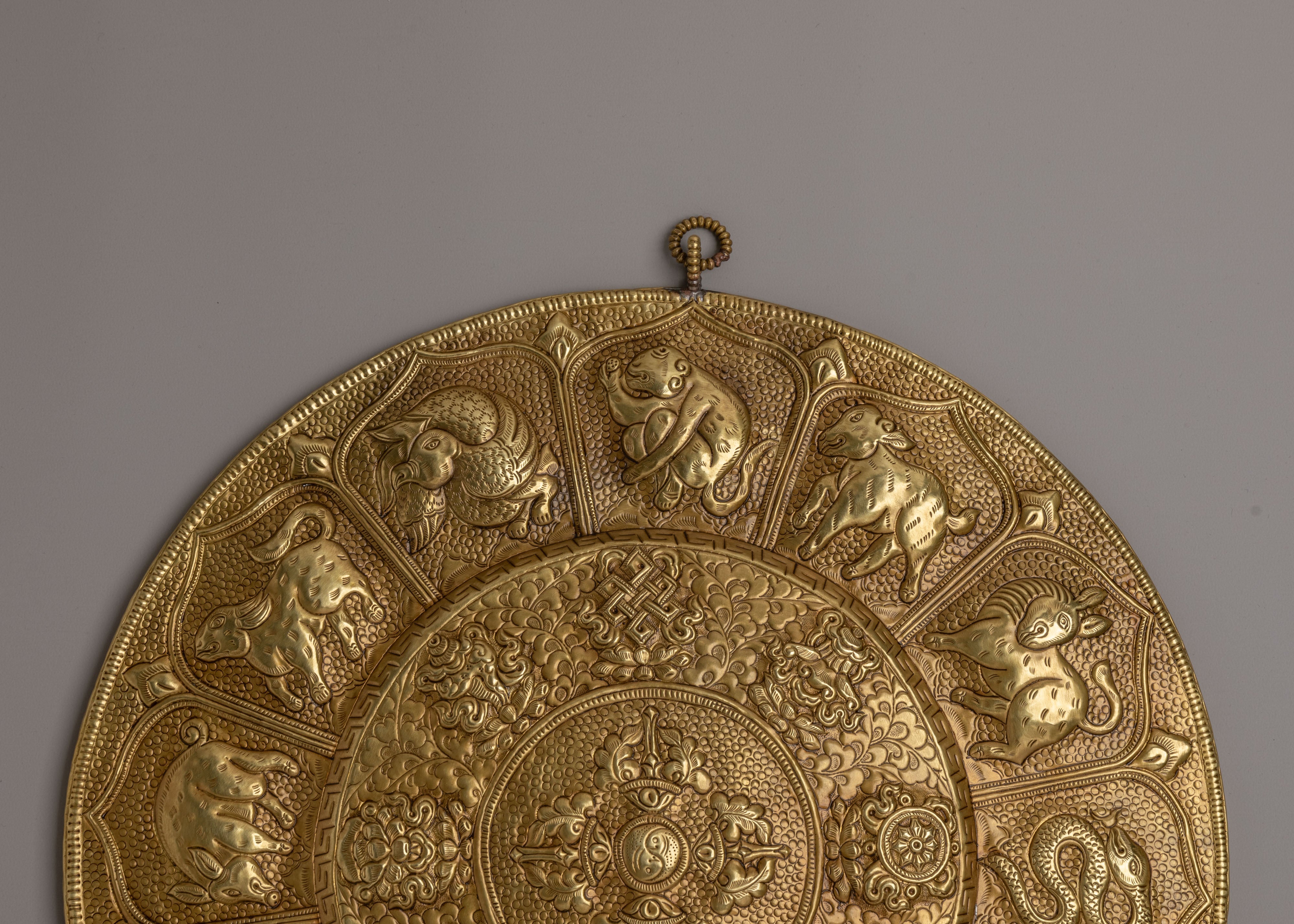 Tibetan Sacred Zodiac Wheel Wall Hanging | A Symbol of Protection and Spiritual Strength