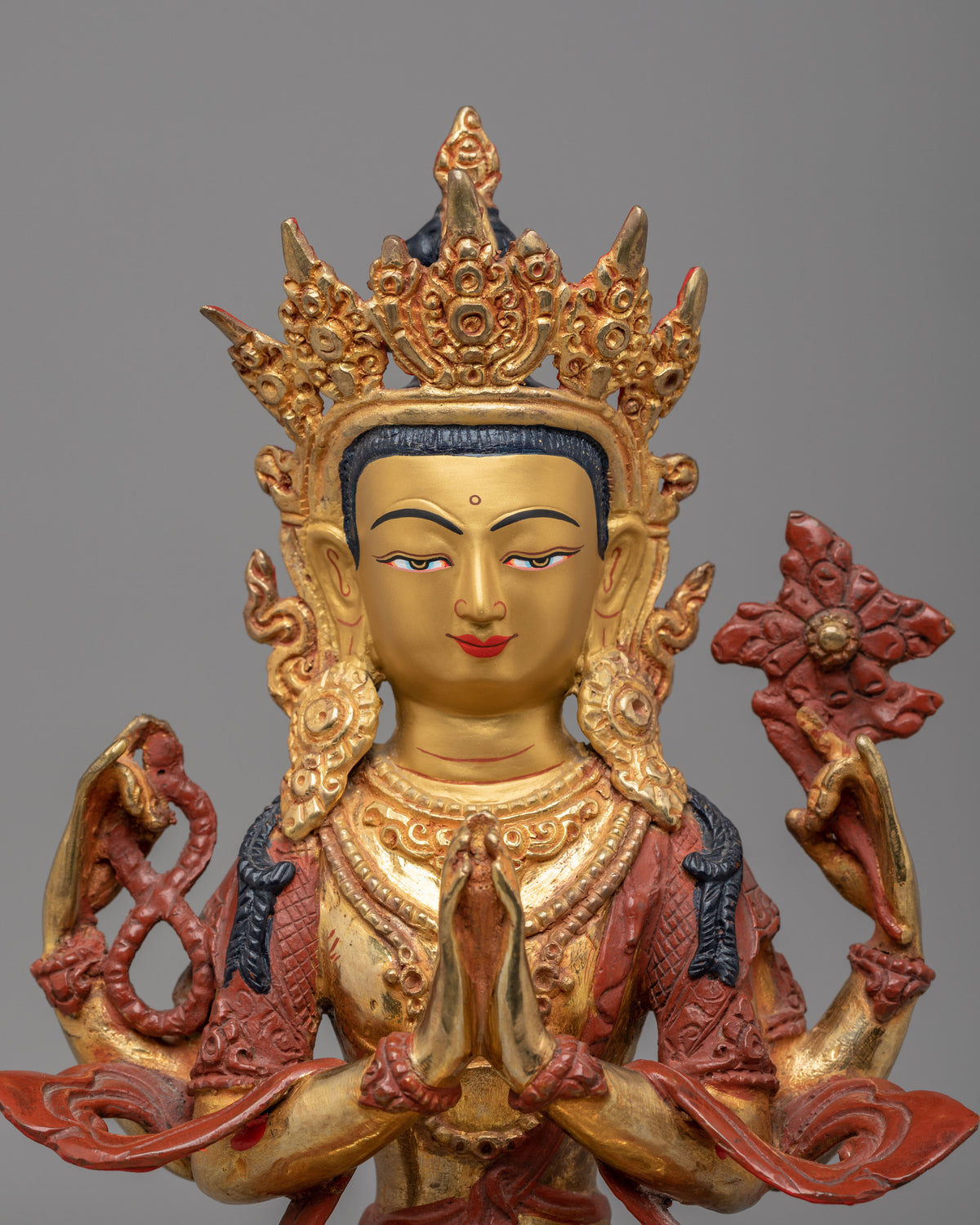Chenrezig Avalokiteshvara Sculpture | Handcrafted Tibetan Buddha Statue