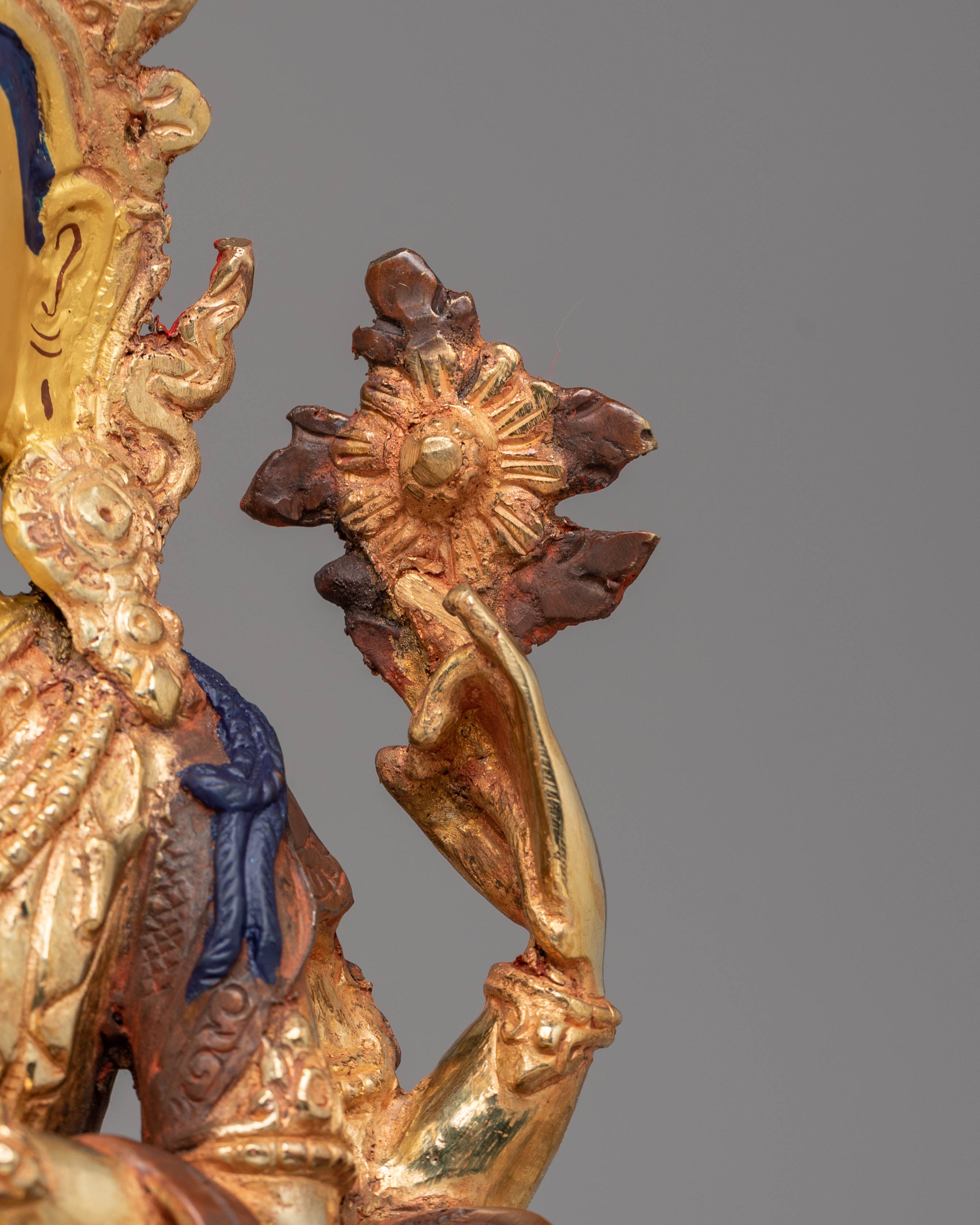 Tibetan Compassion Bodhisattva Statue | 24K Gold Plated Buddhist Sculpture