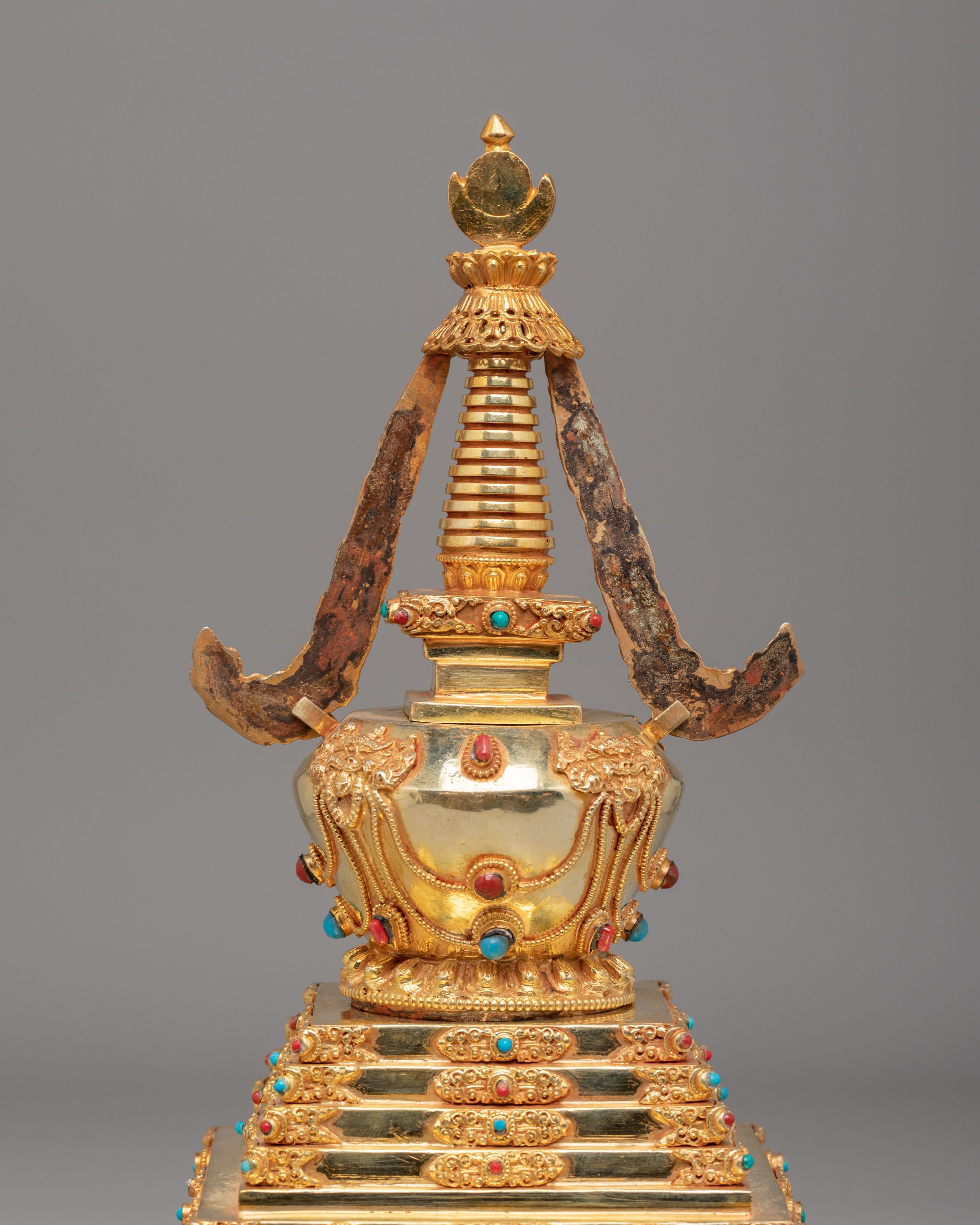 Handcrafted Enlightenment Chorten Stupa | Tibetan Spiritual Symbol