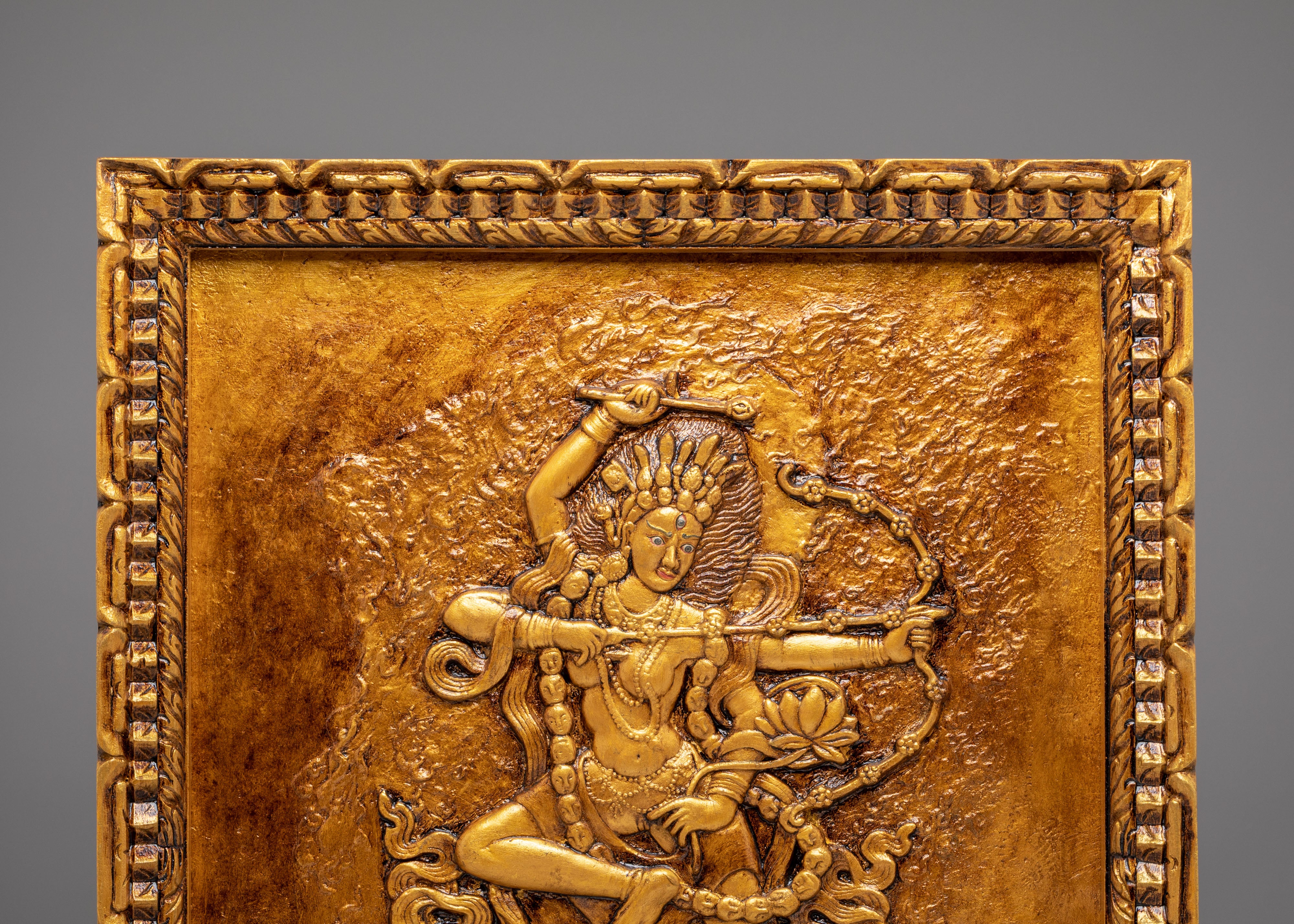 Handcrafted Kurukulla Wall Hanging | Buddhist Wooden Art