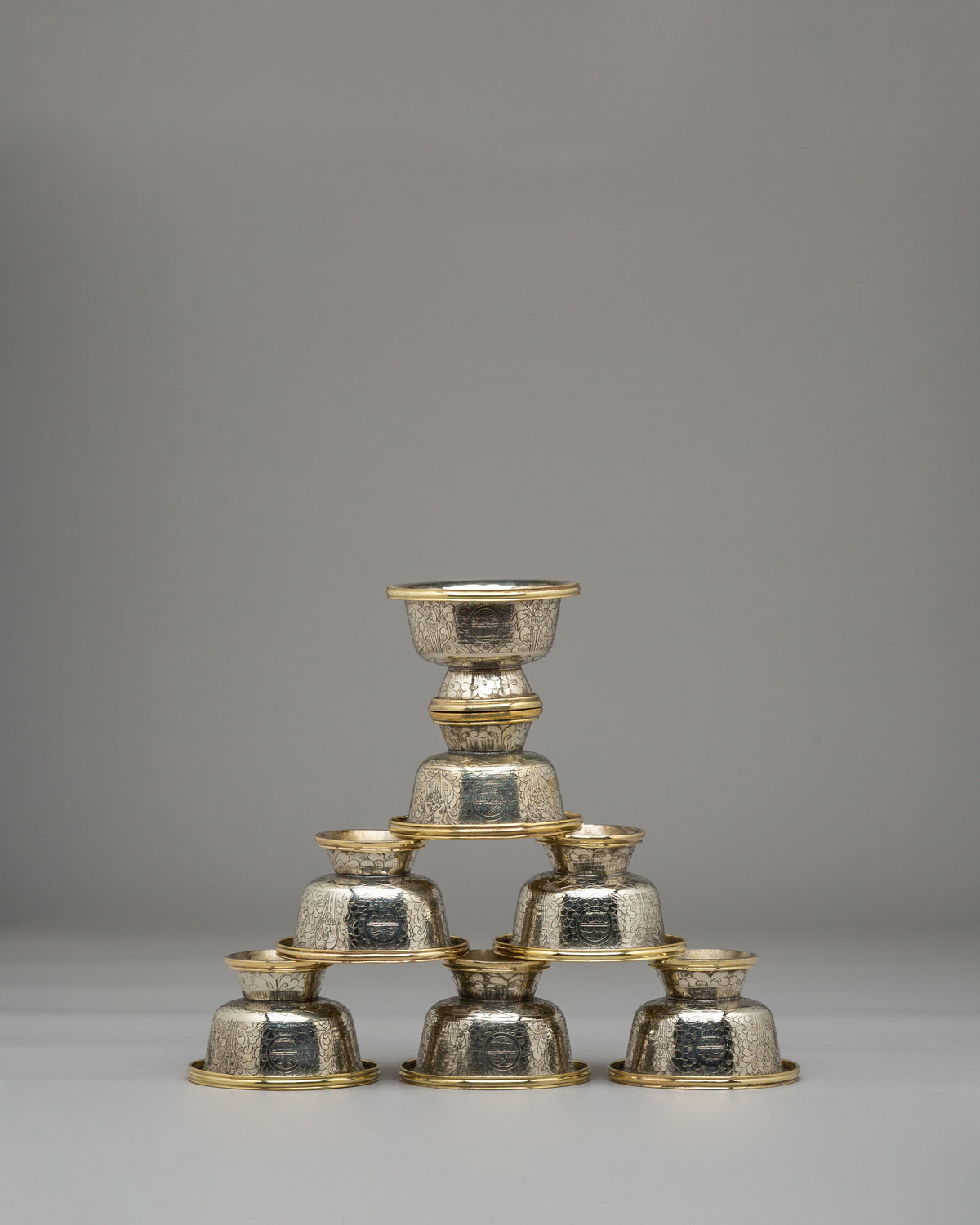 Water Offering Bowl Set | Traditional Buddhist Altar Offering Bowls