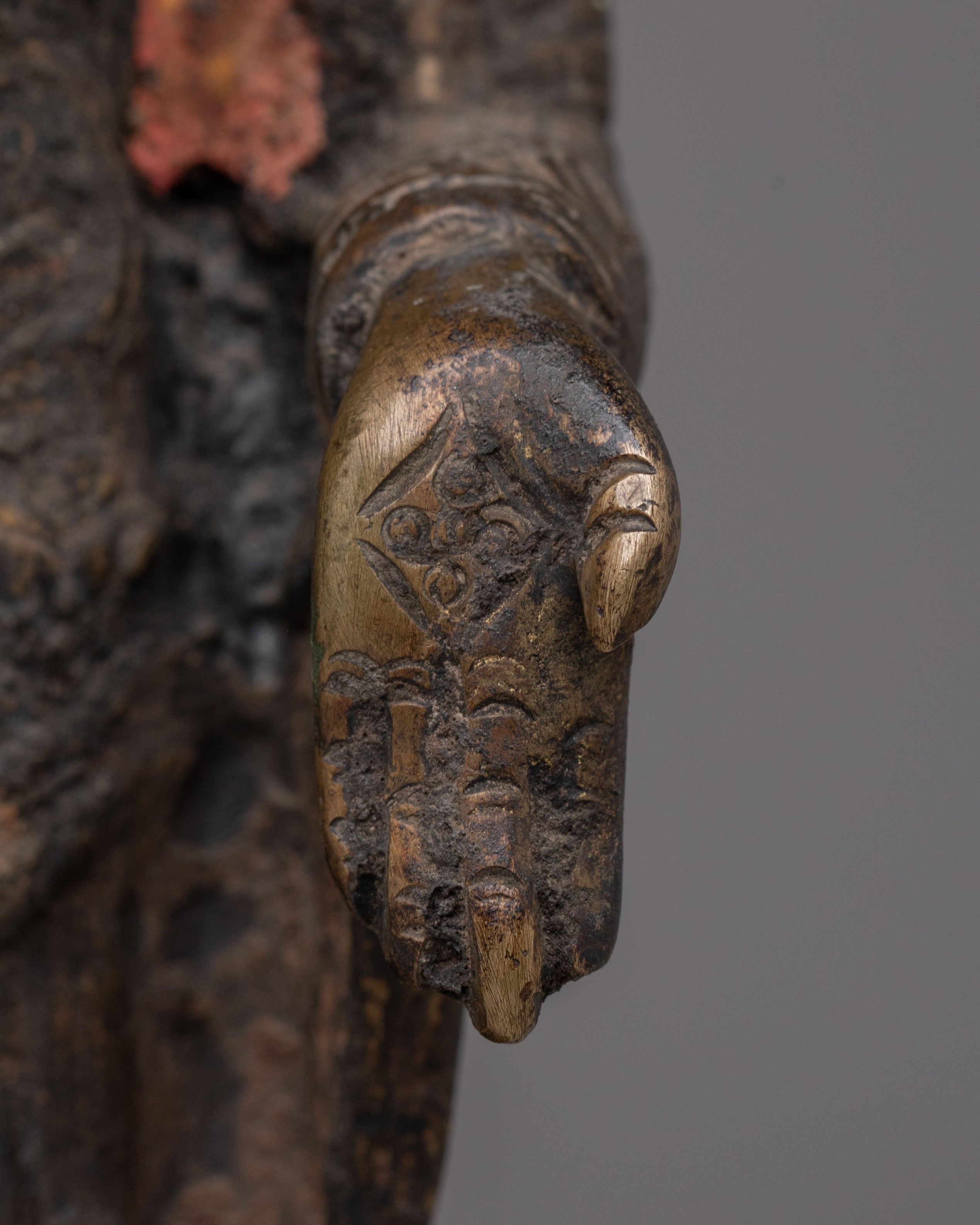 Handmade Buddhist Dipankara Buddha Statue | Antique Brass Buddha Sculpture