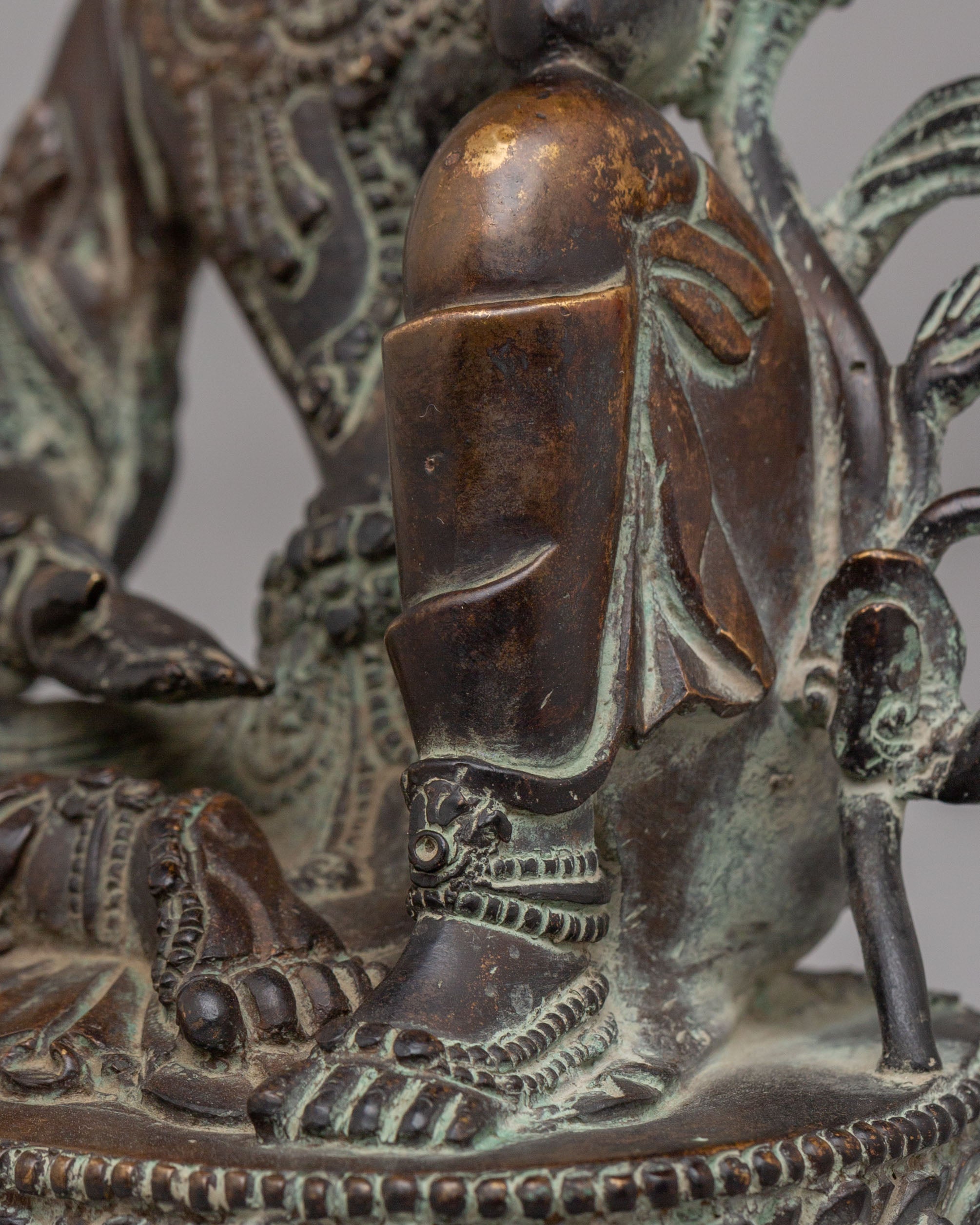 Hindu God Lord Indra Statue | Antique Copper Sculpture