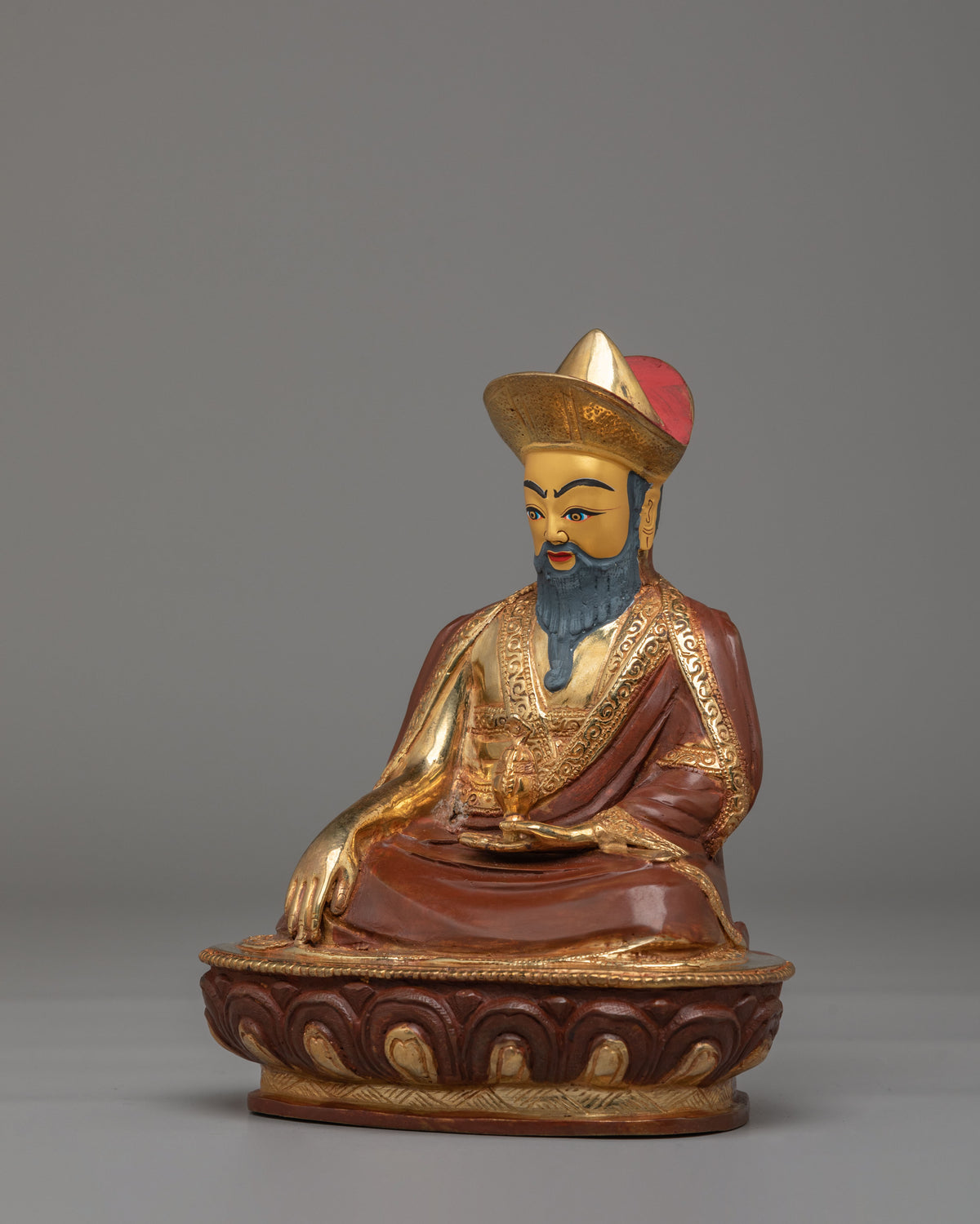 Tibetan Sacred Guru Shapdum Statue | Handcrafted Copper Art