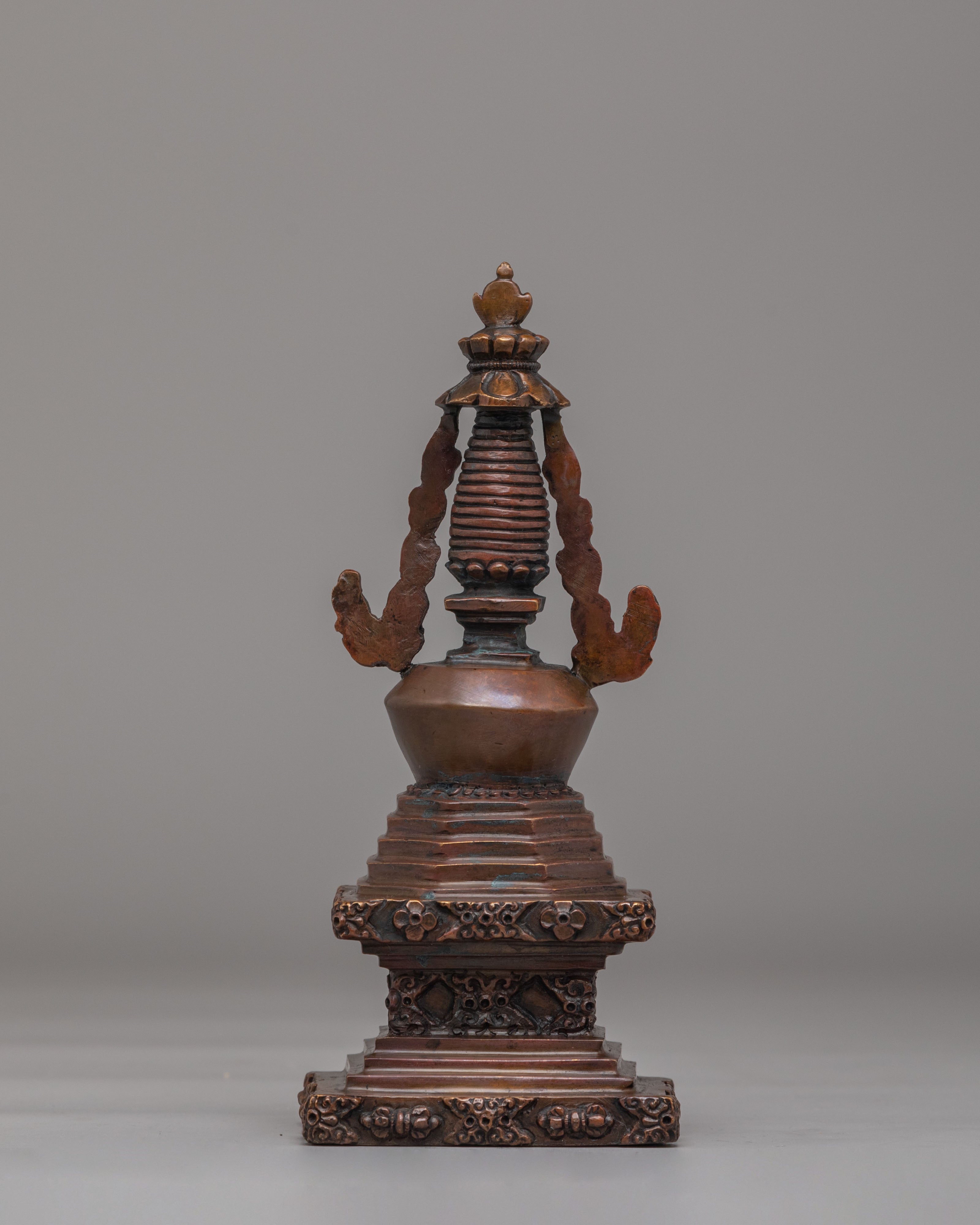Spiritual Stupa of Reconciliation | Handcrafted Oxidized Copper Sculpture