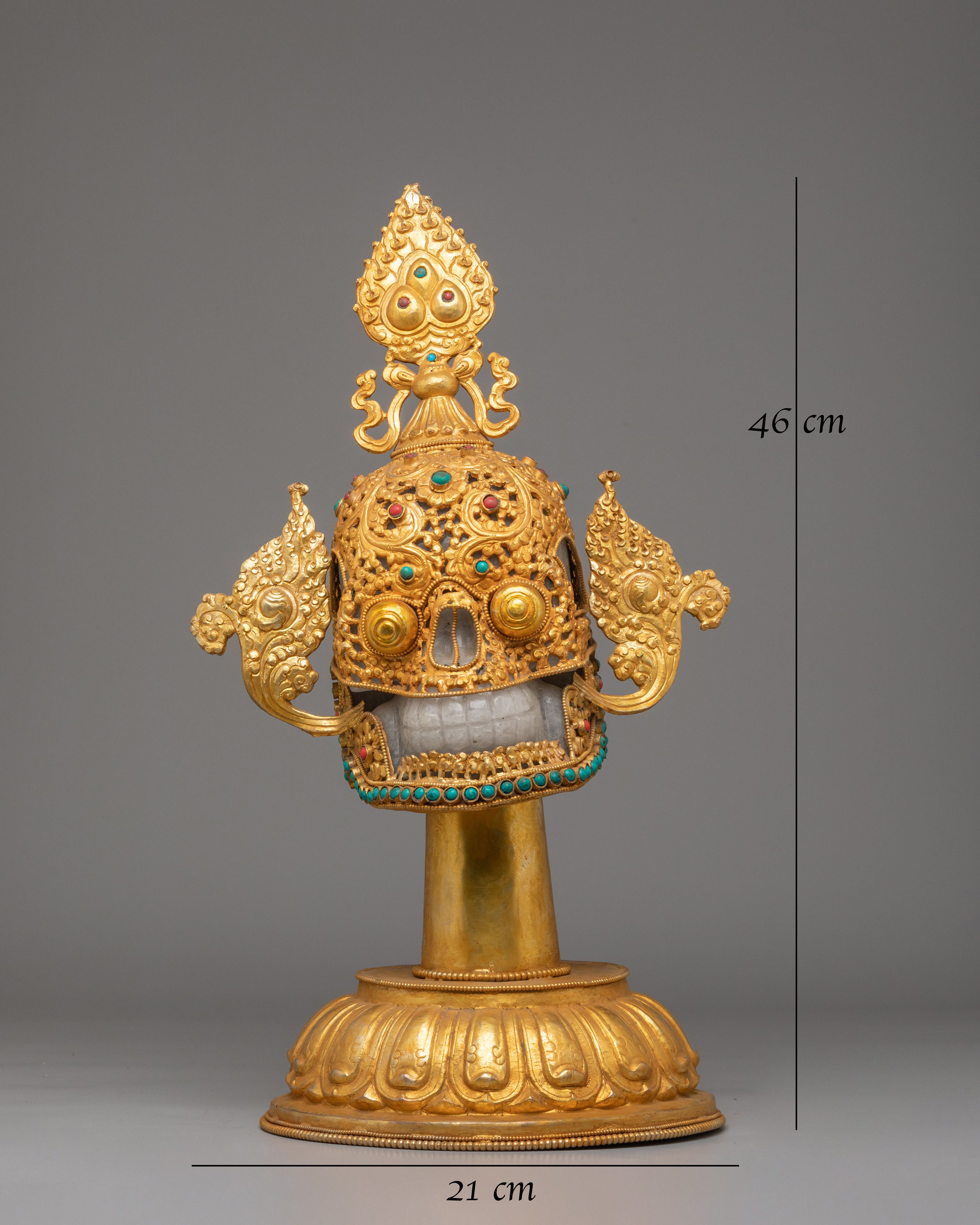 Buddhist-Inspired Ritual Skull Sculpture | Traditional Himalayan Artwork