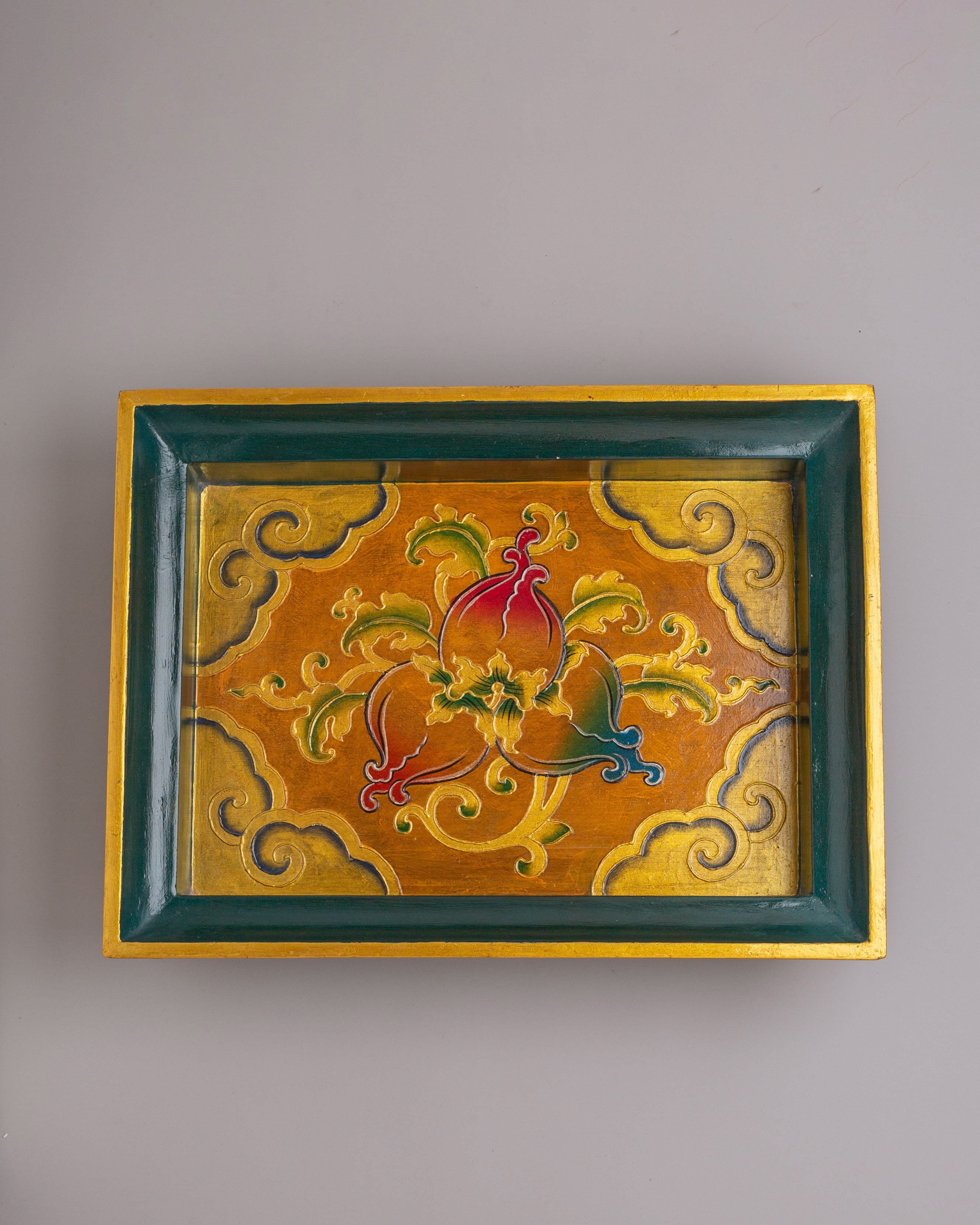 Traditional Wooden Tray | Hand Painted Sacred Decor
