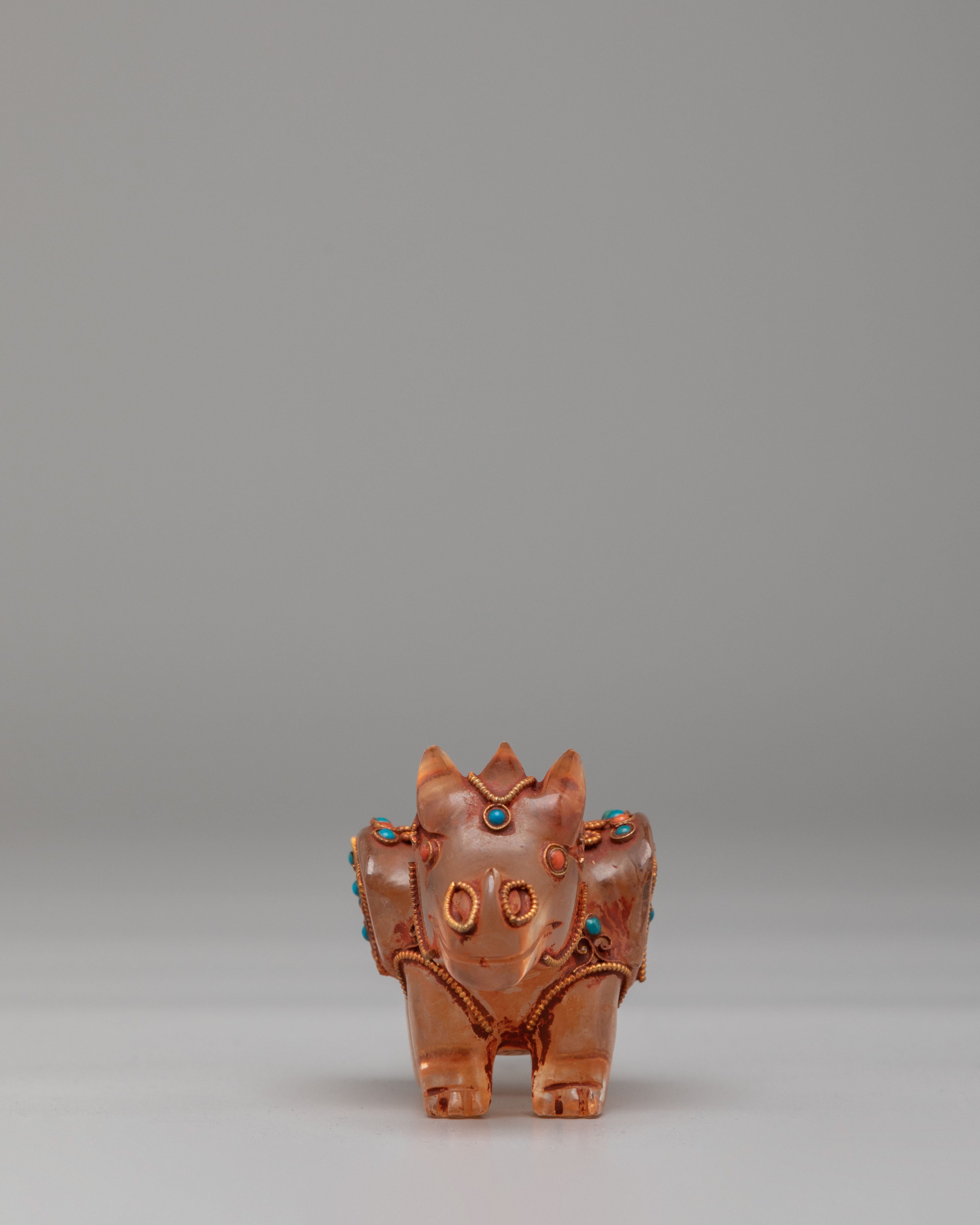 Himalayan Crystal Dragon | Copper & Gemstone Art