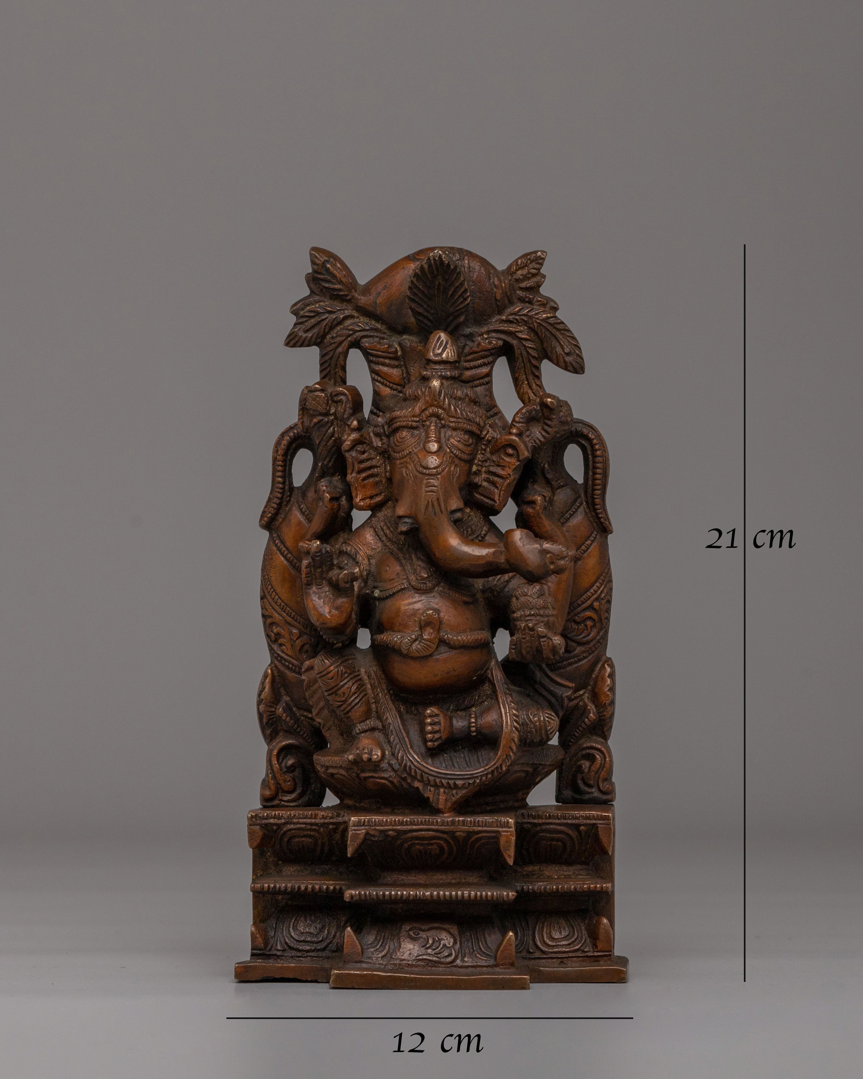 Traditional Handcrafted Ganesha Statue | Oxidized Copper Body