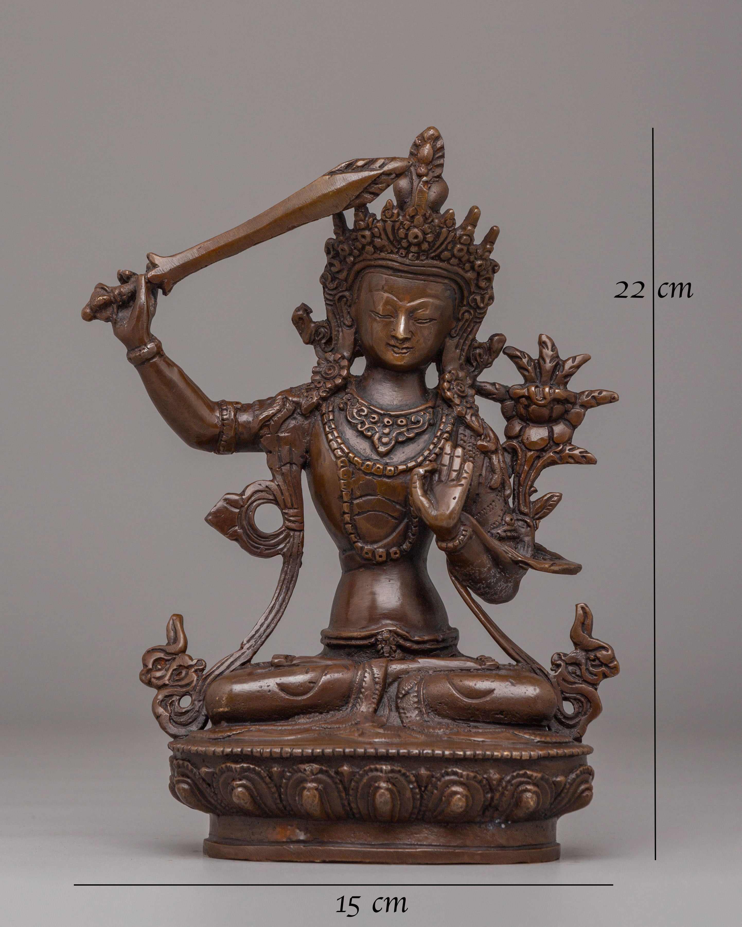 Tibetan Handmade Manjushri Statue | The Bodhisattva of Wisdom